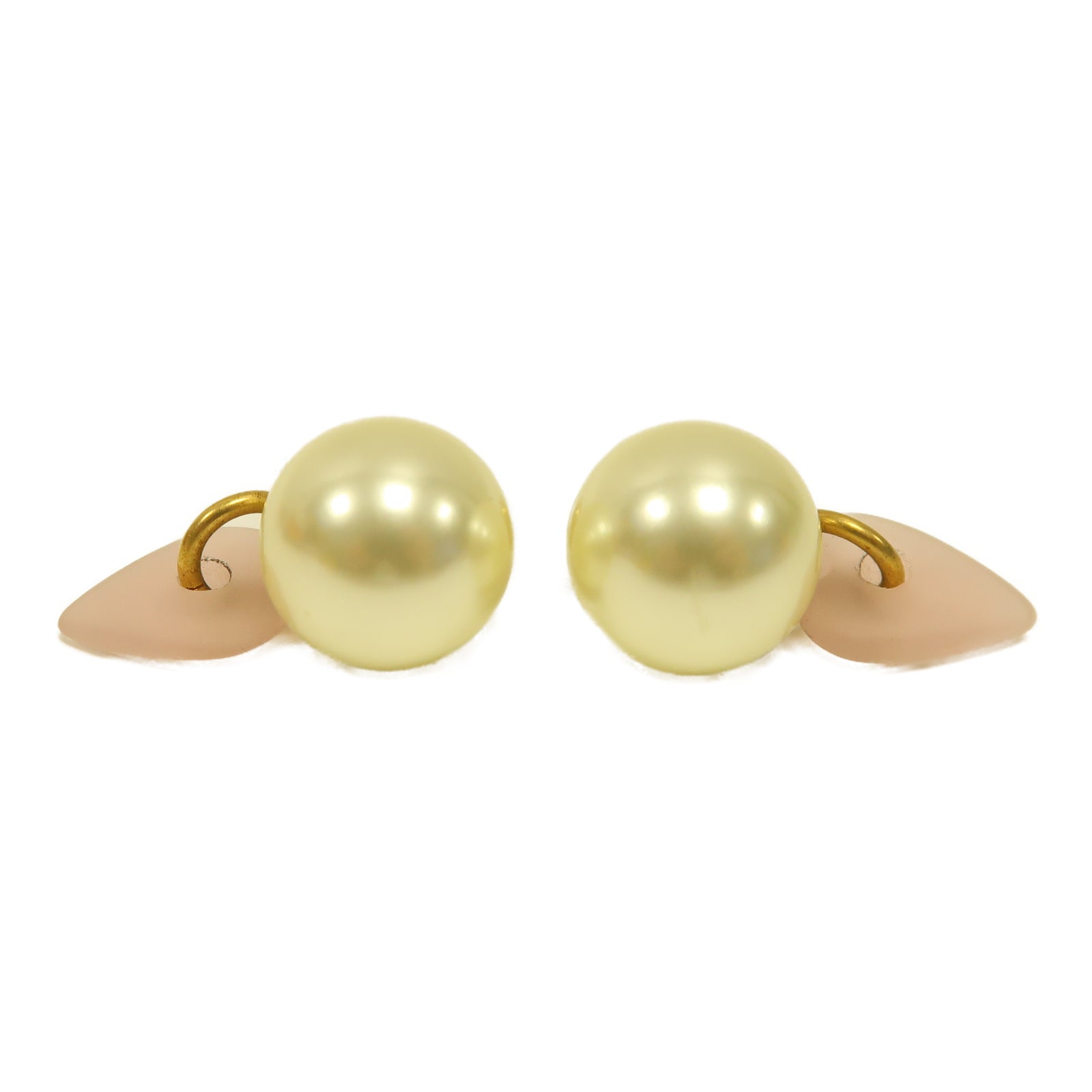 Dior 金屬/PVC Earrings耳環金色/粉紅色
