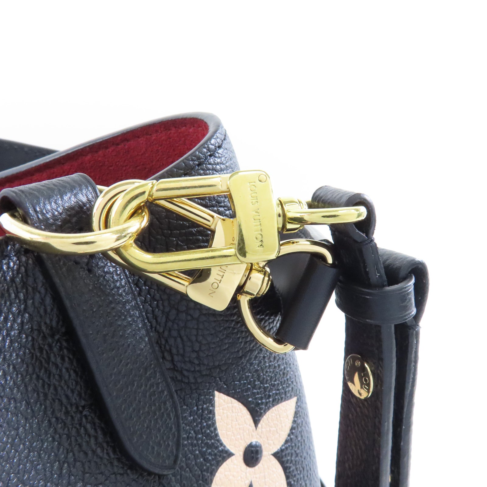 LOUIS VUITTON Monogram Empreinte Neo Noe MM金扣手挽肩背兩用袋黑色/米色