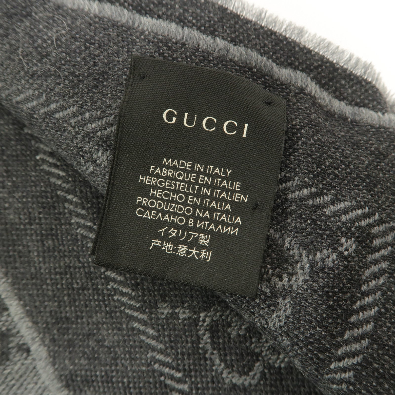 GUCCI 羊毛GG Jacquard Scarf 48X180cm圍巾