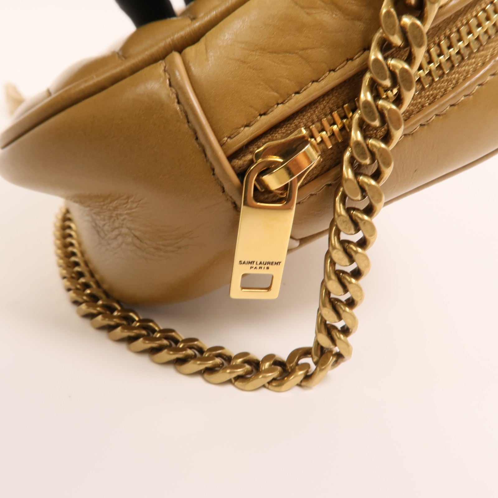 SAINT LAURENT 牛皮皮革Chain Shoulder金扣鏈帶肩背袋
