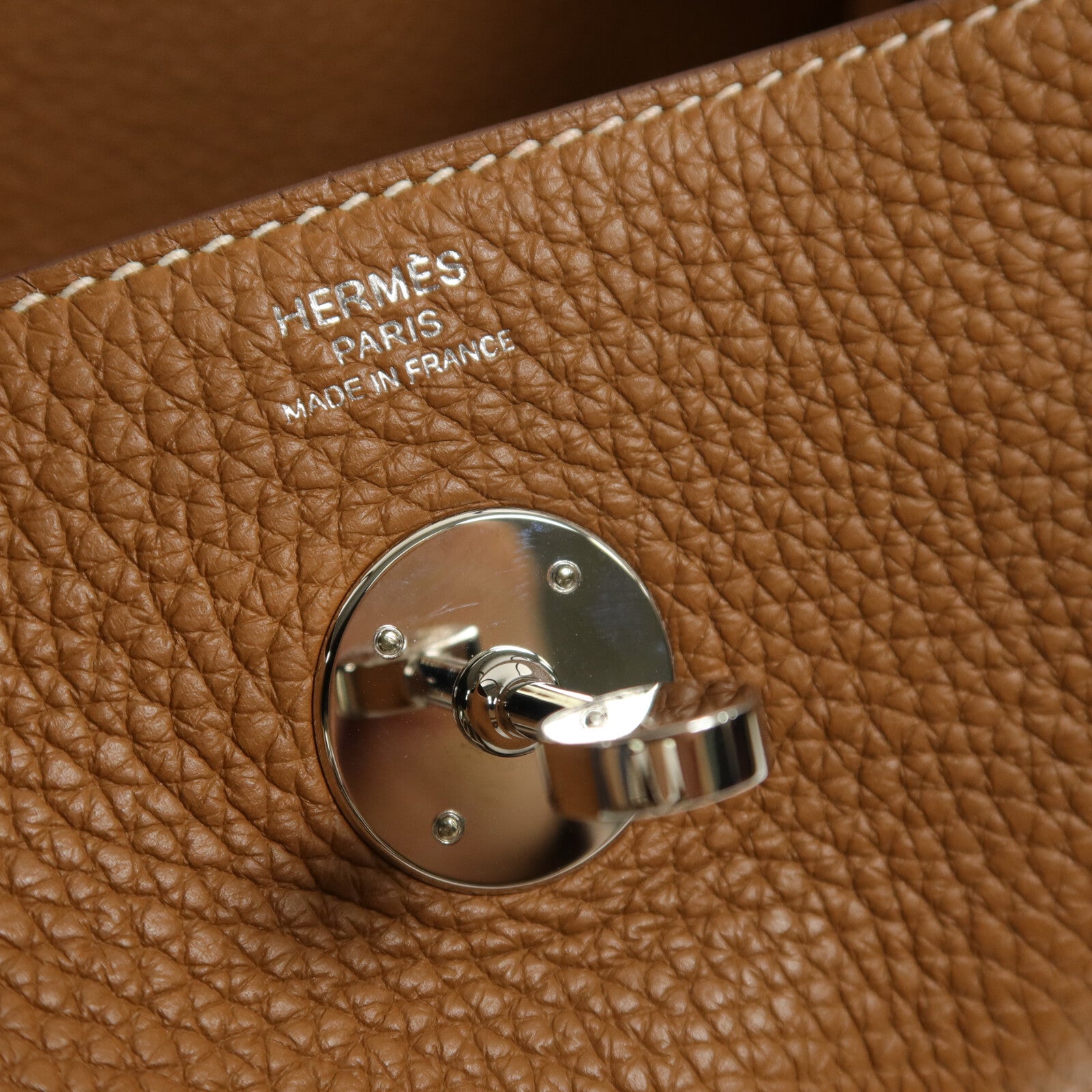 HERMES Clemence皮革Lindy 26肩背袋Gold