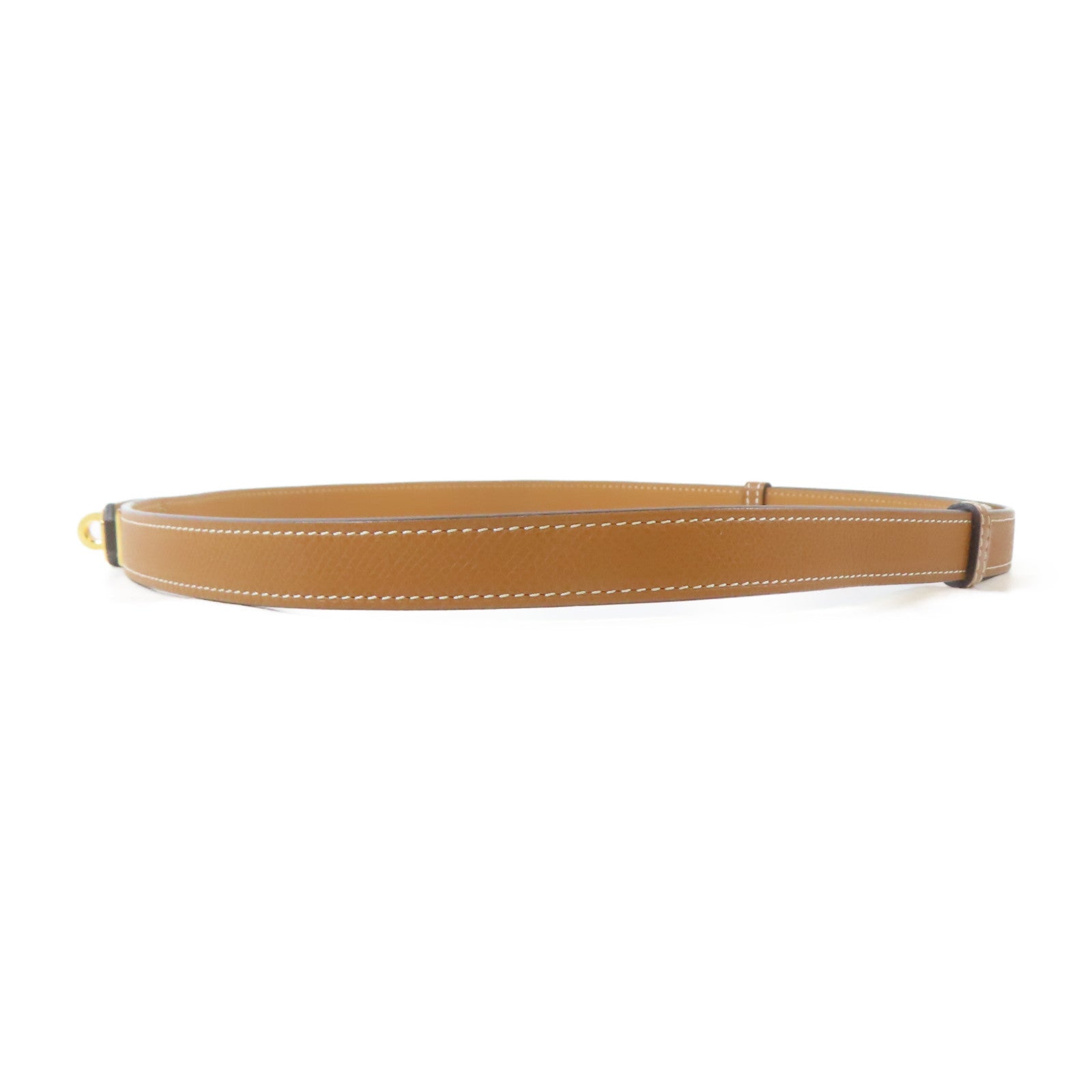 HERMES Epsom皮革Kelly Belt金扣皮帶Gold/金色/經典駝色