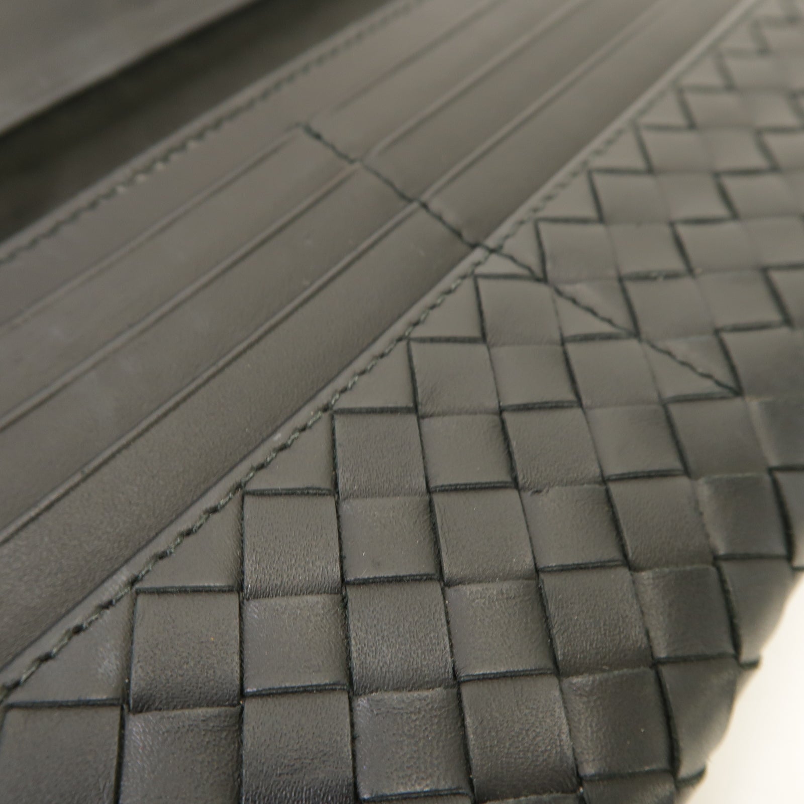 BOTTEGA VENETA 織紋皮革Long Wallet銀扣長錢包黑色