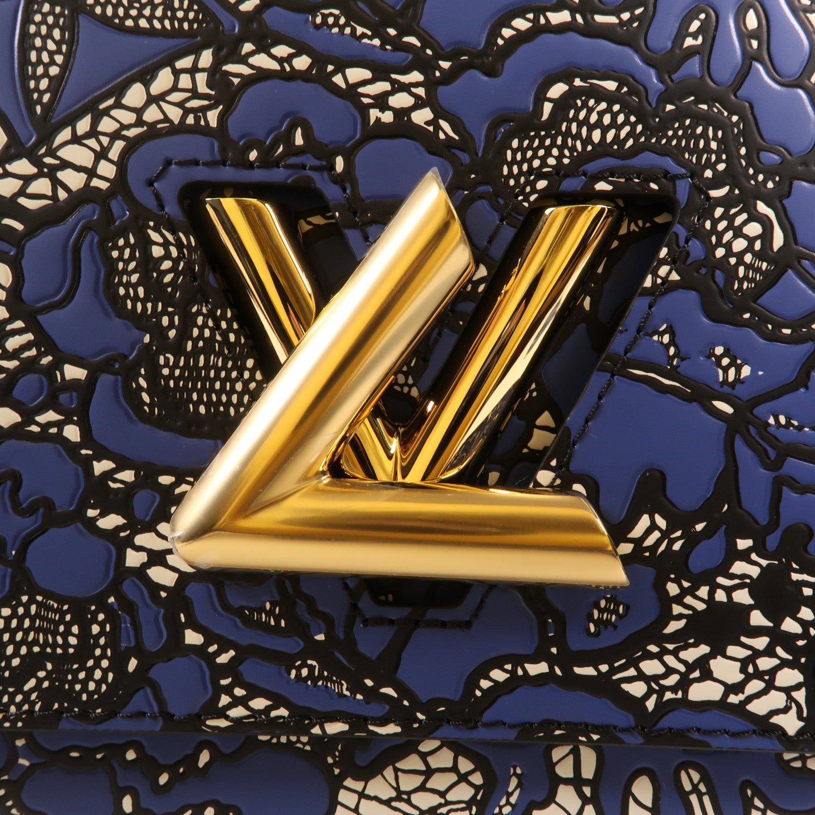 LOUIS VUITTON 牛皮皮革Twist MM金扣鏈帶肩背袋