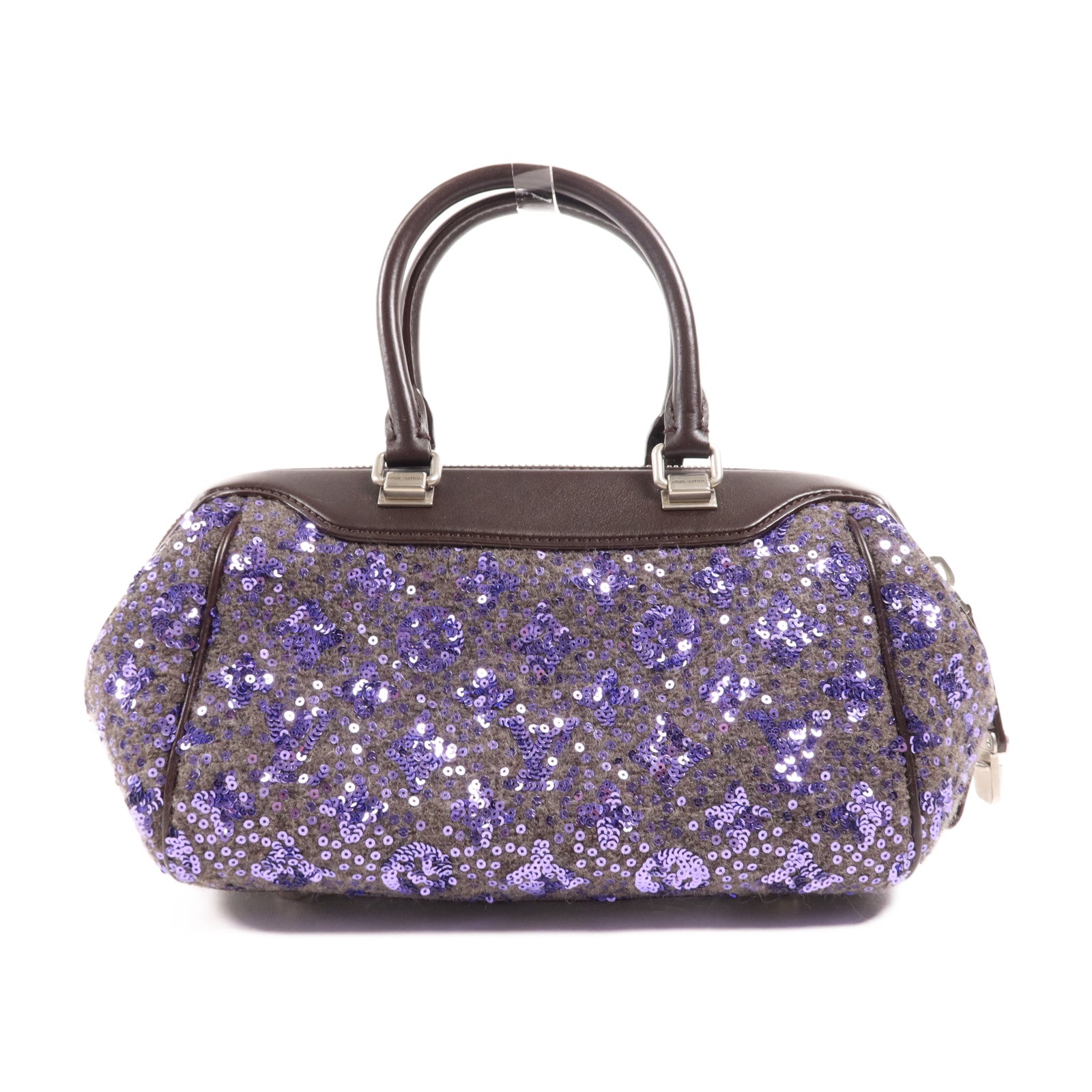 LOUIS VUITTON 皮革/珠片Shoulder Bag銀扣手挽袋