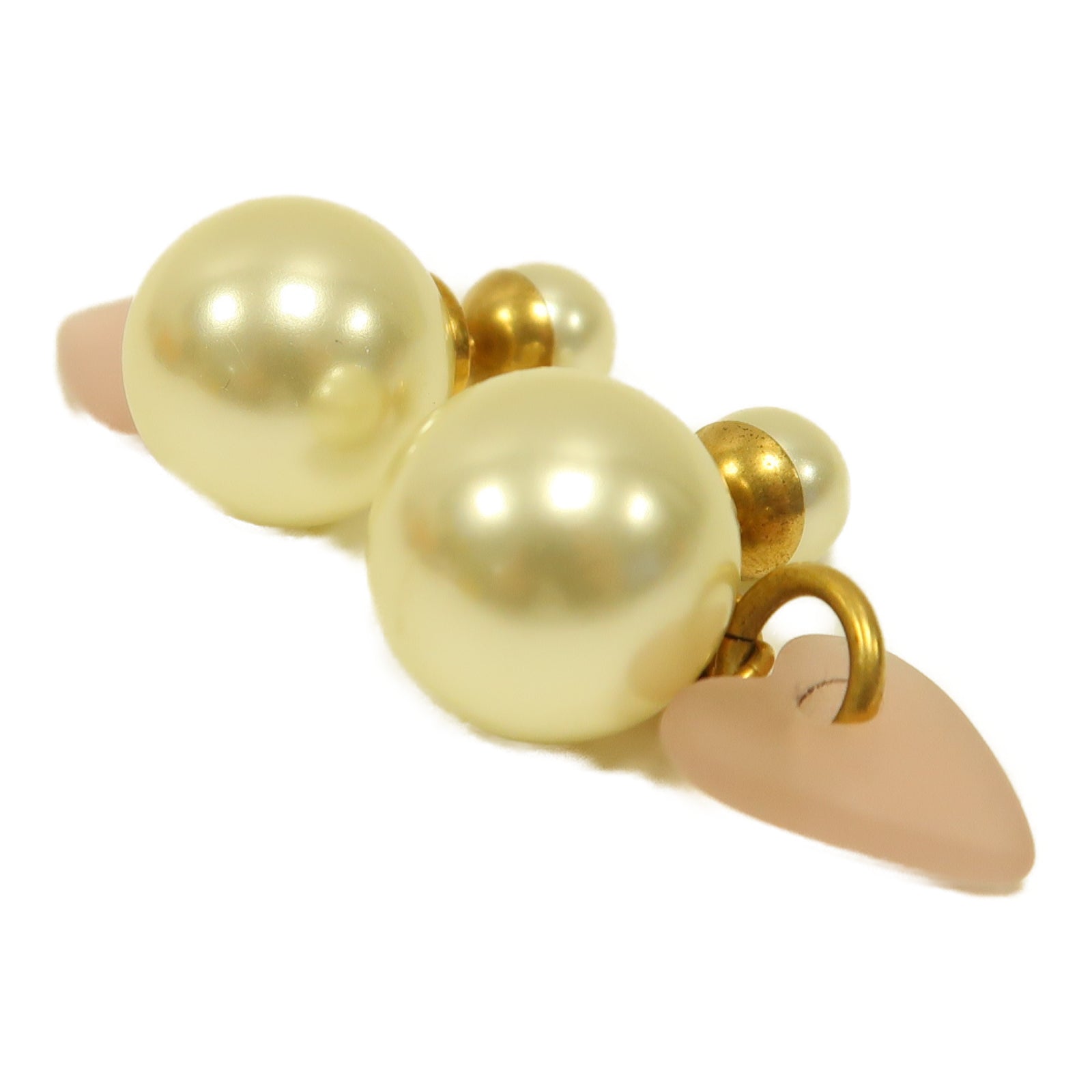 Dior 金屬/PVC Earrings耳環金色/粉紅色