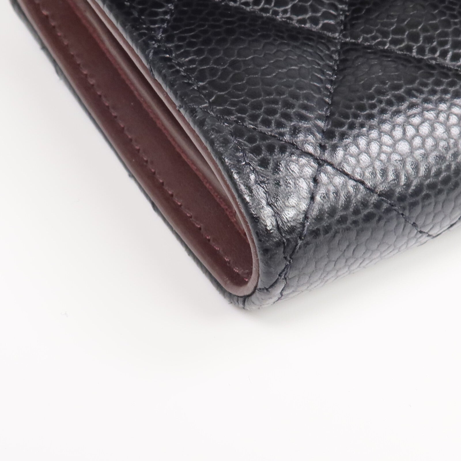 CHANEL 牛皮皮革Long Wallet金扣長錢包