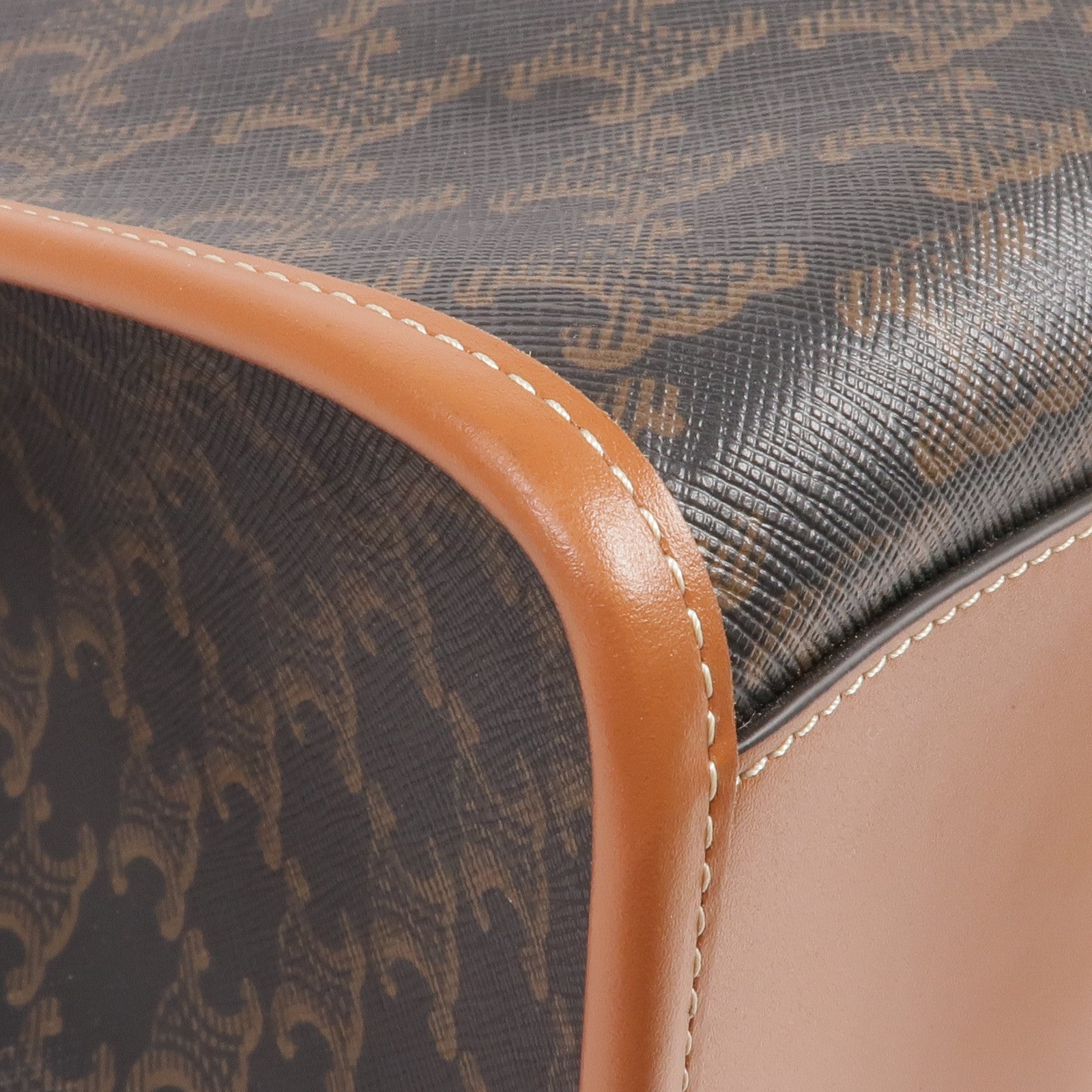 CELINE 塗層帆布Horizontal Cabas Triomphe金扣肩背袋/手挽袋