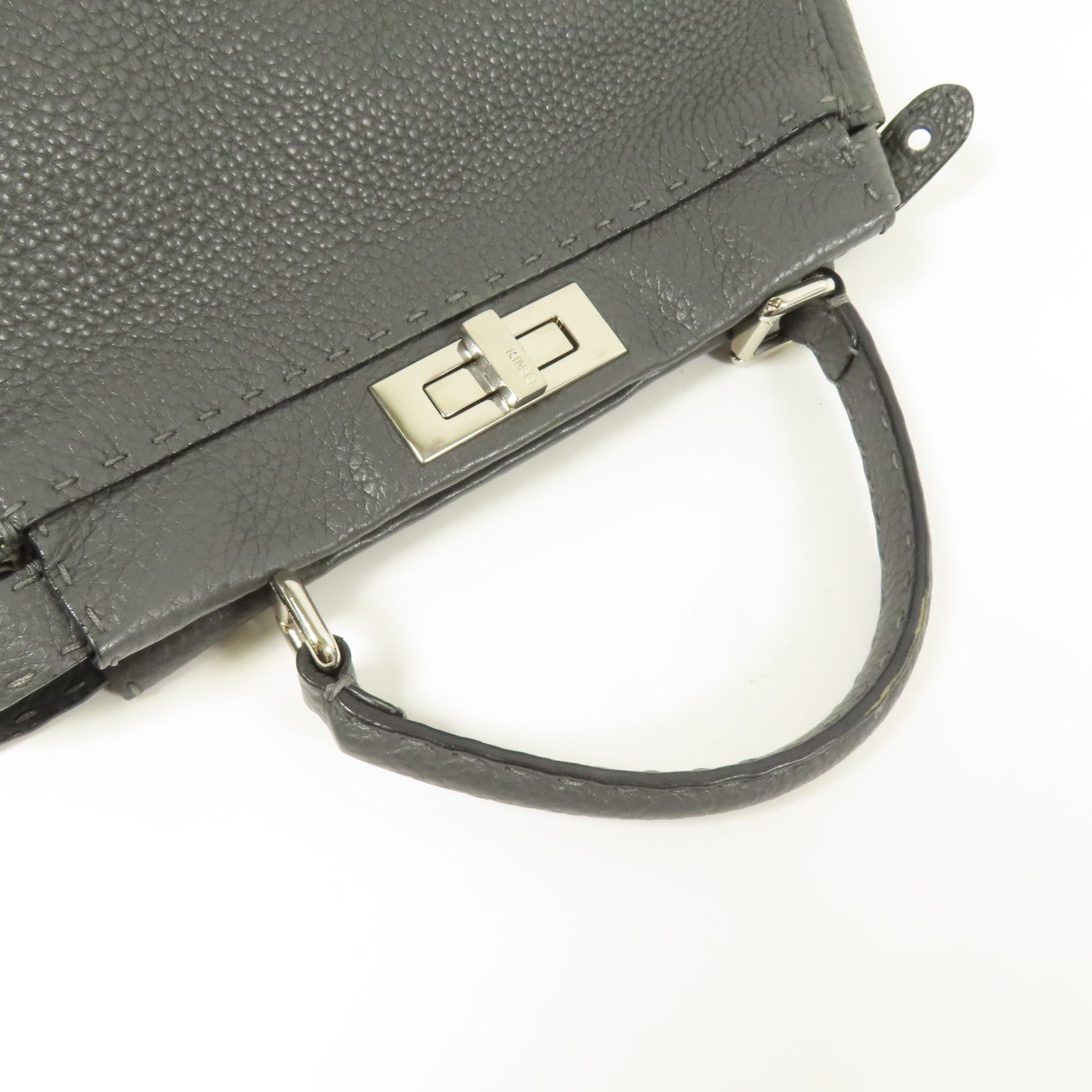 FENDI 牛皮皮革Peekaboo Medium銀扣手挽肩背兩用袋
