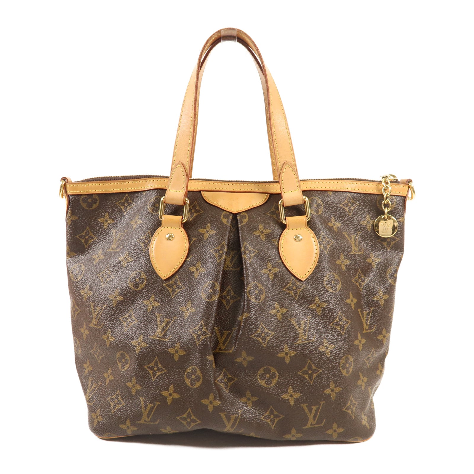 LOUIS VUITTON Monogram Palermo PM金扣手挽肩背兩用袋棕色