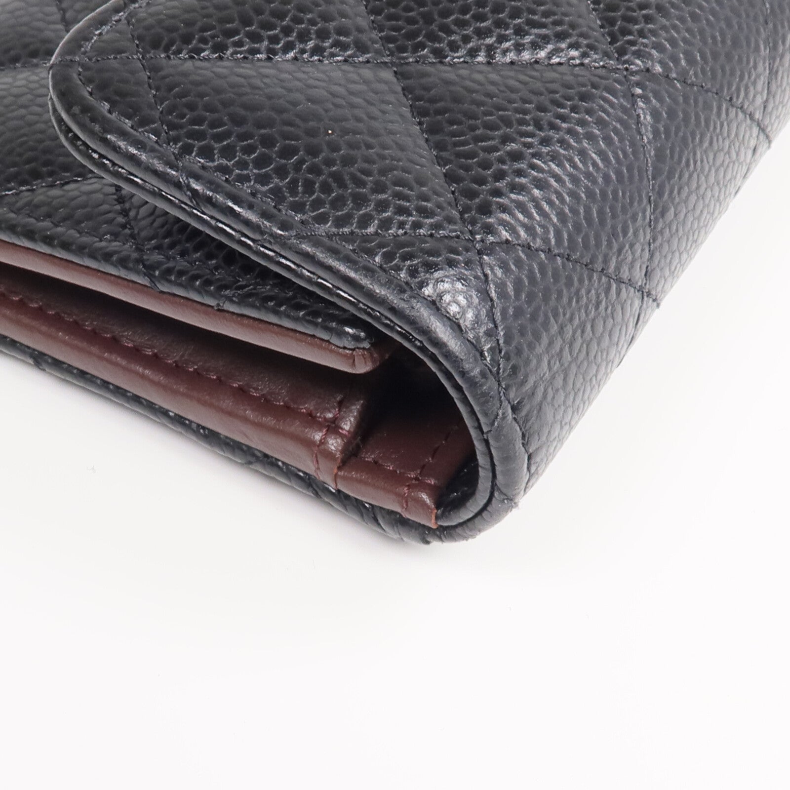 CHANEL 牛皮皮革Long Wallet金扣長錢包