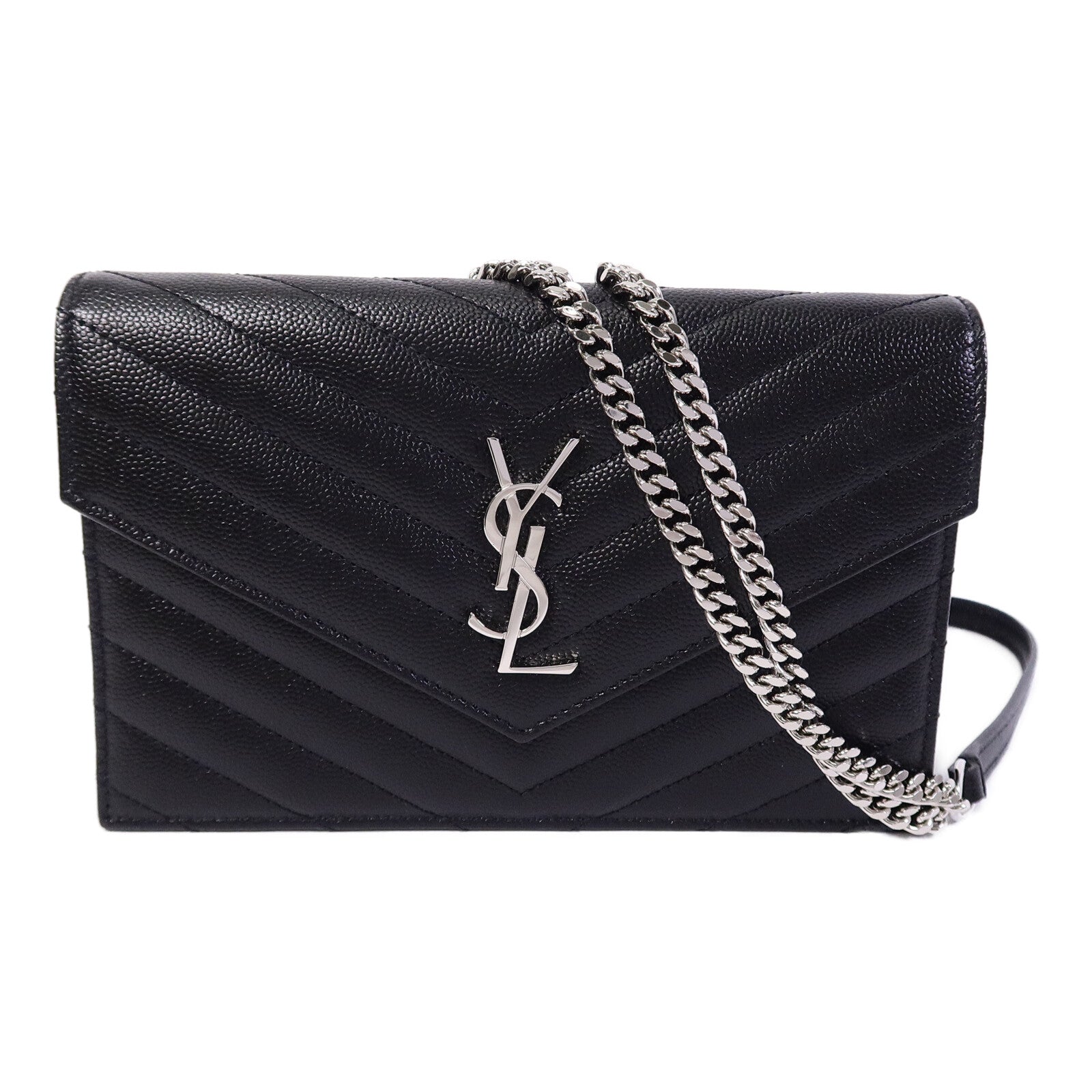 SAINT LAURENT 牛皮皮革Wallet On Chain鏈帶肩背袋