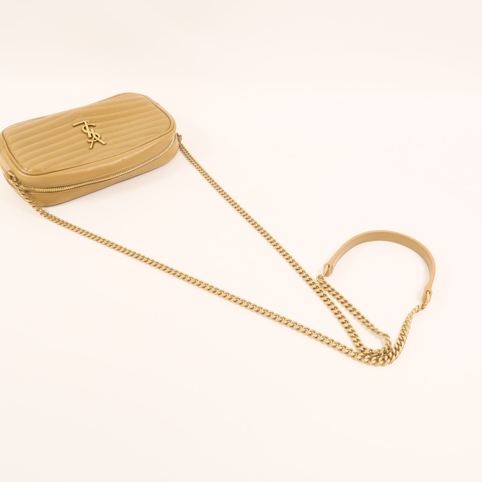 SAINT LAURENT 牛皮皮革Chain Shoulder金扣鏈帶肩背袋