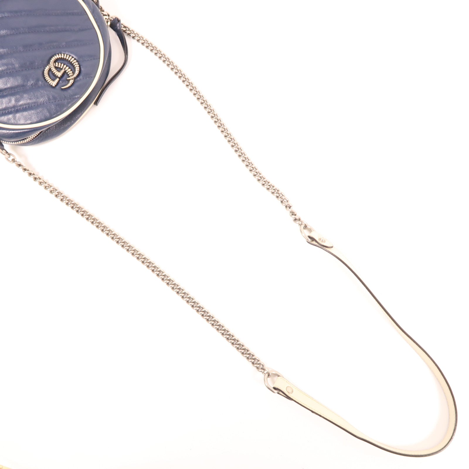 GUCCI 牛皮皮革GG Marmont銀扣肩背袋