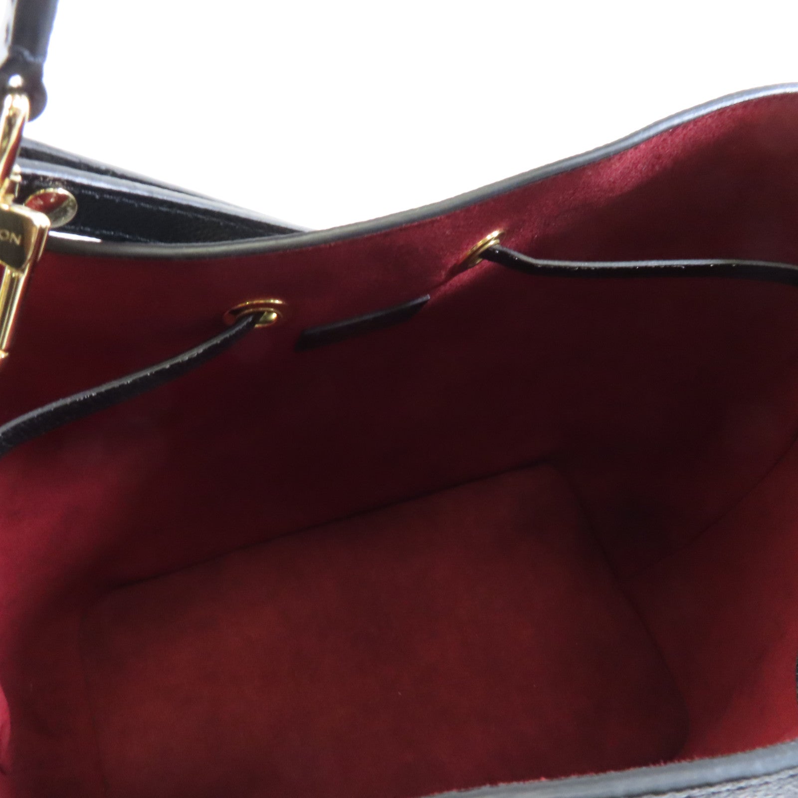 LOUIS VUITTON Monogram Empreinte Neo Noe MM金扣手挽肩背兩用袋黑色/米色