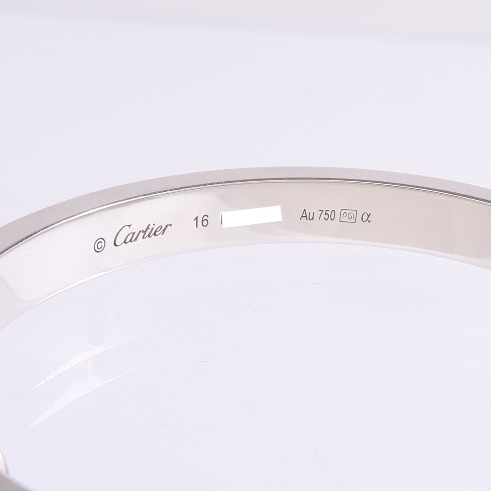 CARTIER 【激減優惠】18K白金Love Bracelet Classic Model Paved Diamonds鑽石手鐲Cartier#16