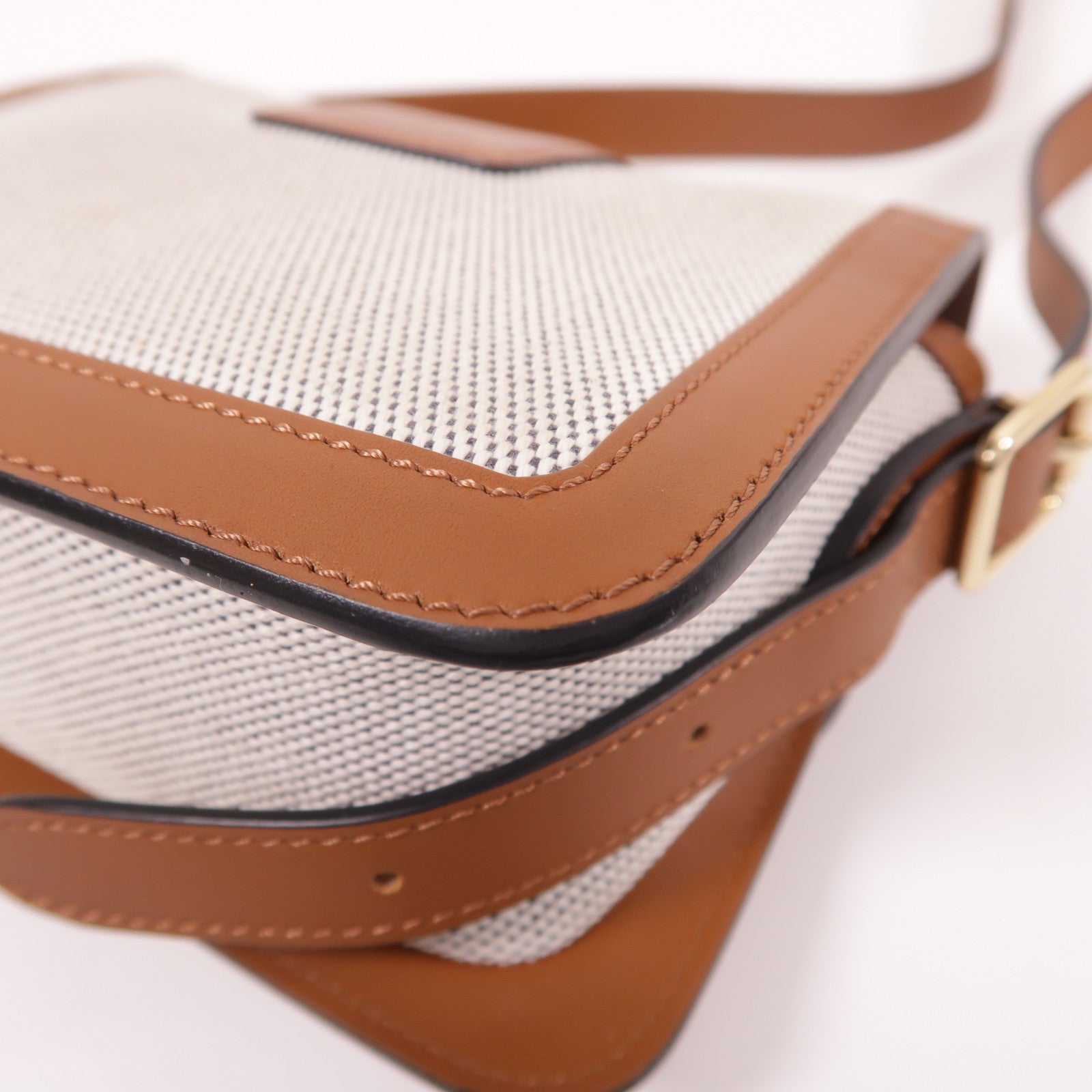 Longchamp 帆布/皮革Shoulder Bag金扣肩背袋