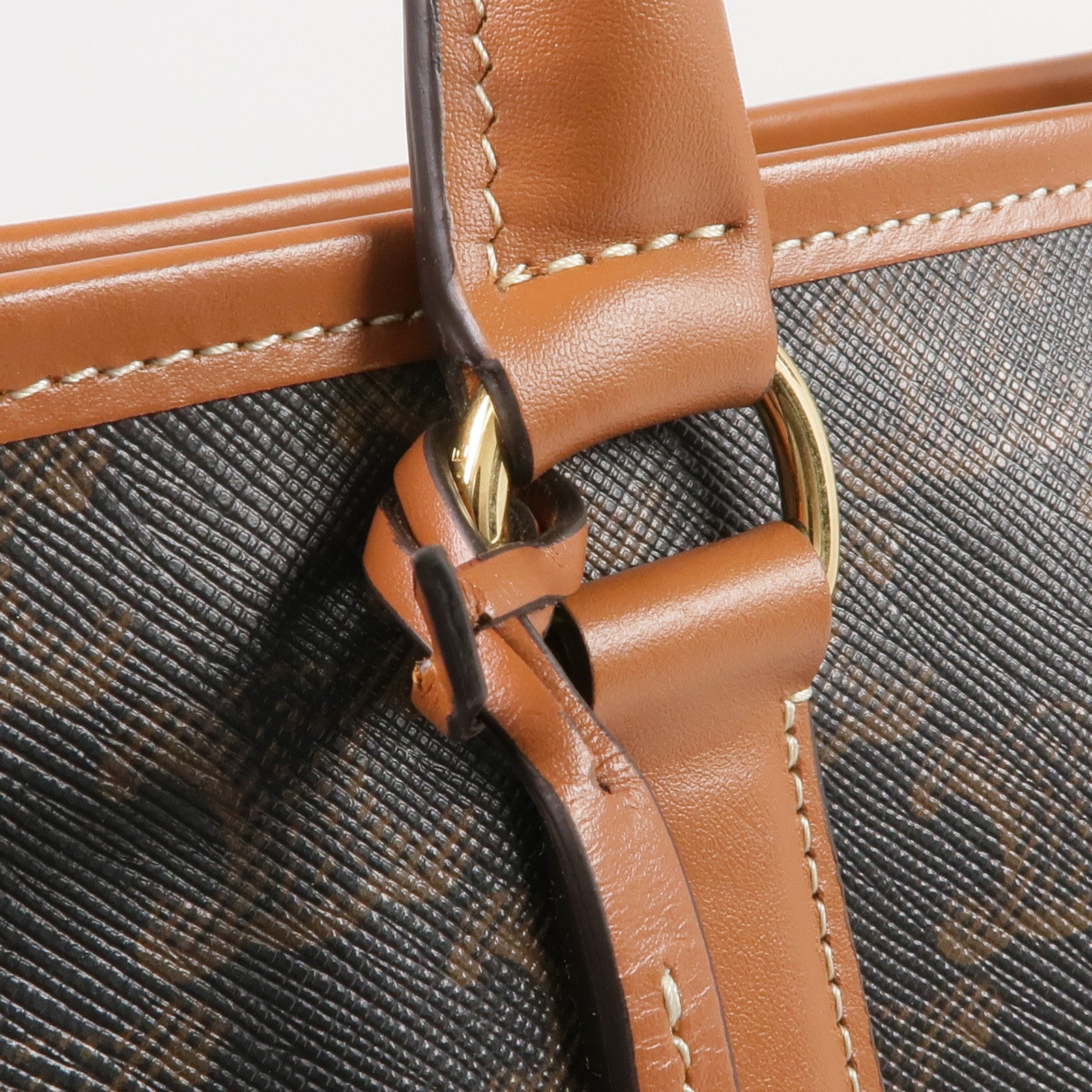 CELINE 塗層帆布Horizontal Cabas Triomphe金扣肩背袋/手挽袋