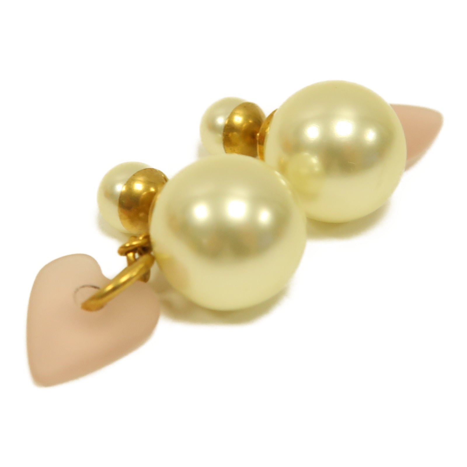 Dior 金屬/PVC Earrings耳環金色/粉紅色