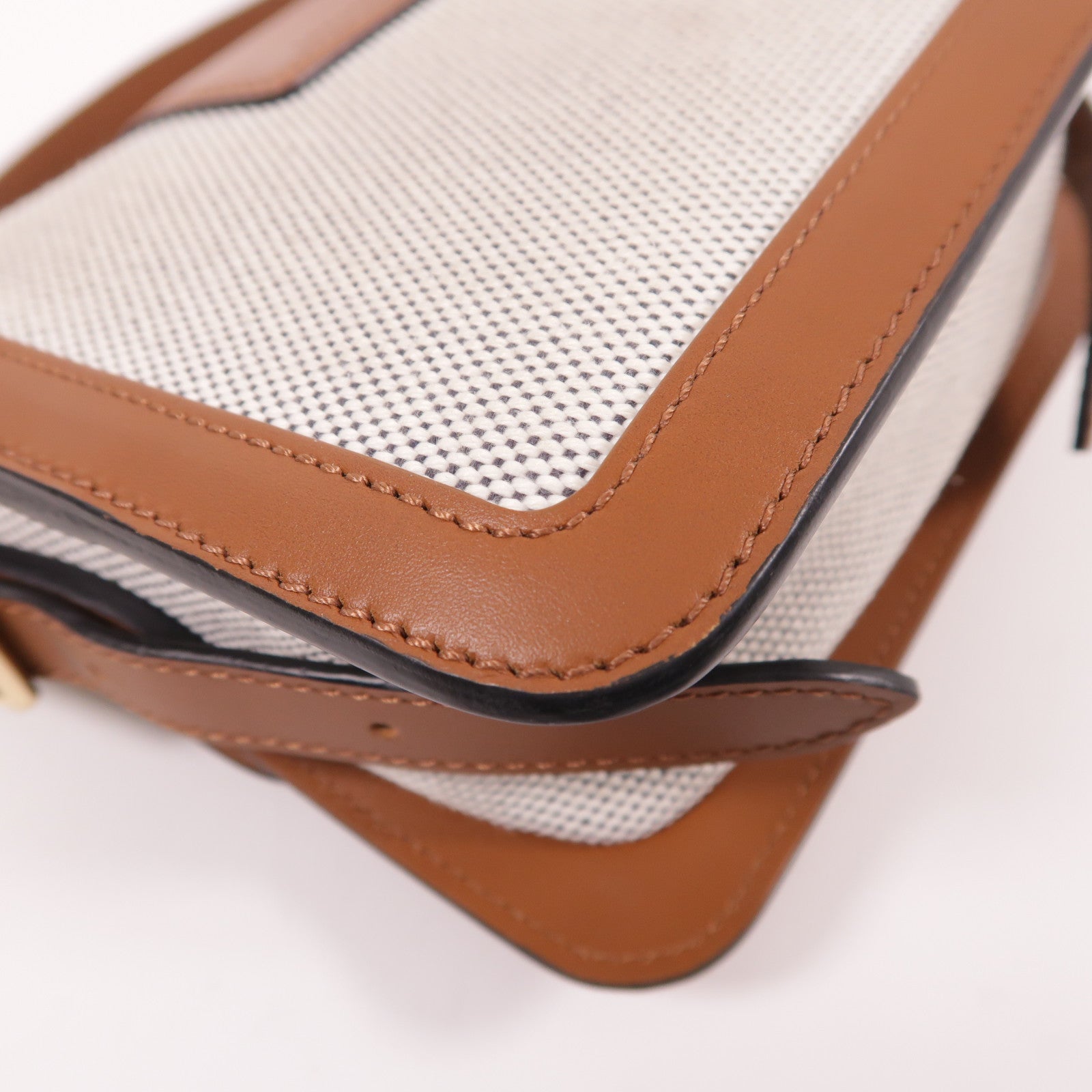 Longchamp 帆布/皮革Shoulder Bag金扣肩背袋