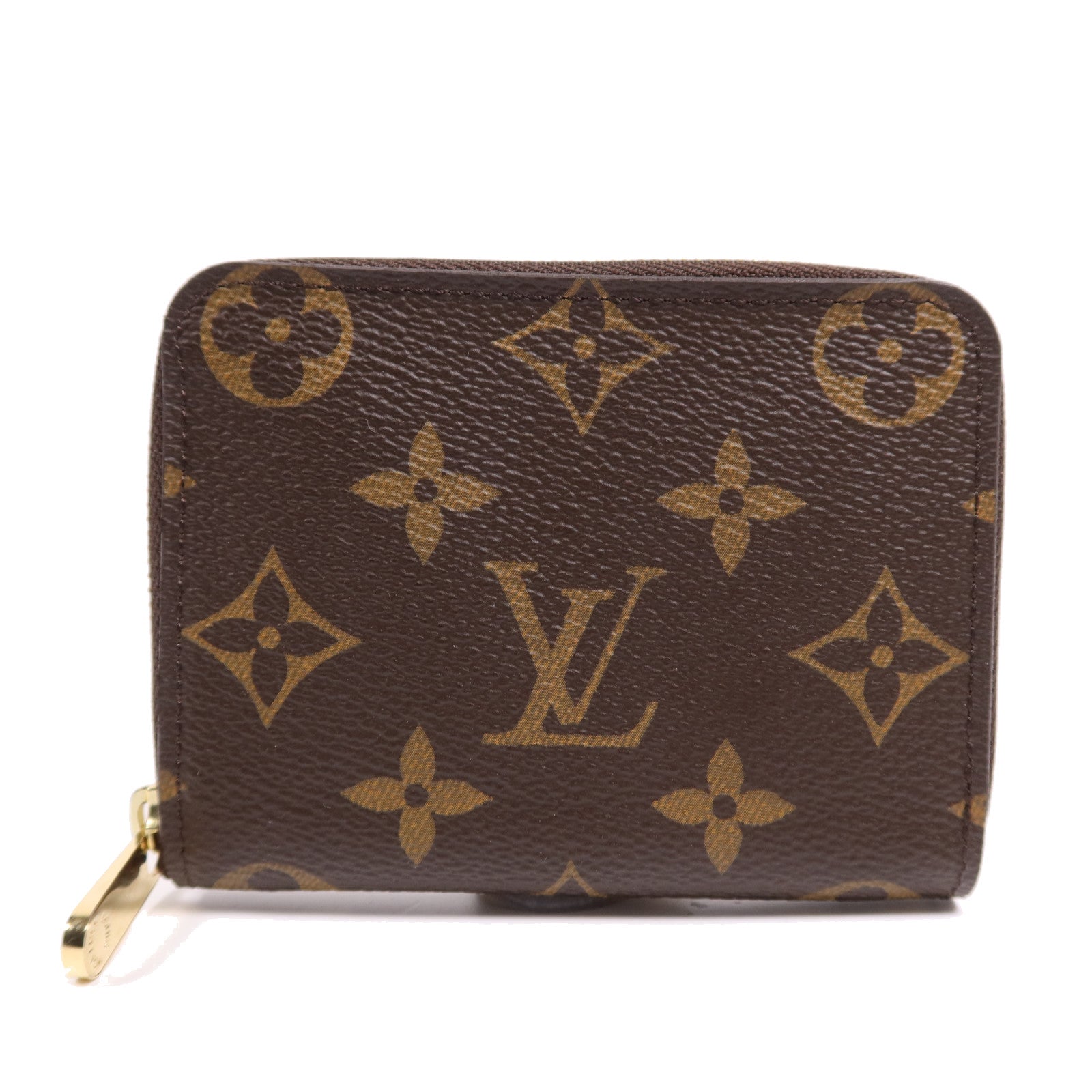 LOUIS VUITTON Monogram Zippy Coin Purse金扣零錢包棕色