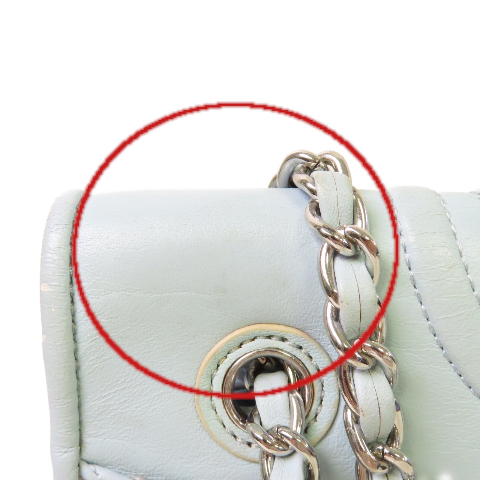 Tory Burch 【激減優惠】牛皮皮革Chain Shoulder Bag鏈帶肩背袋淺藍色