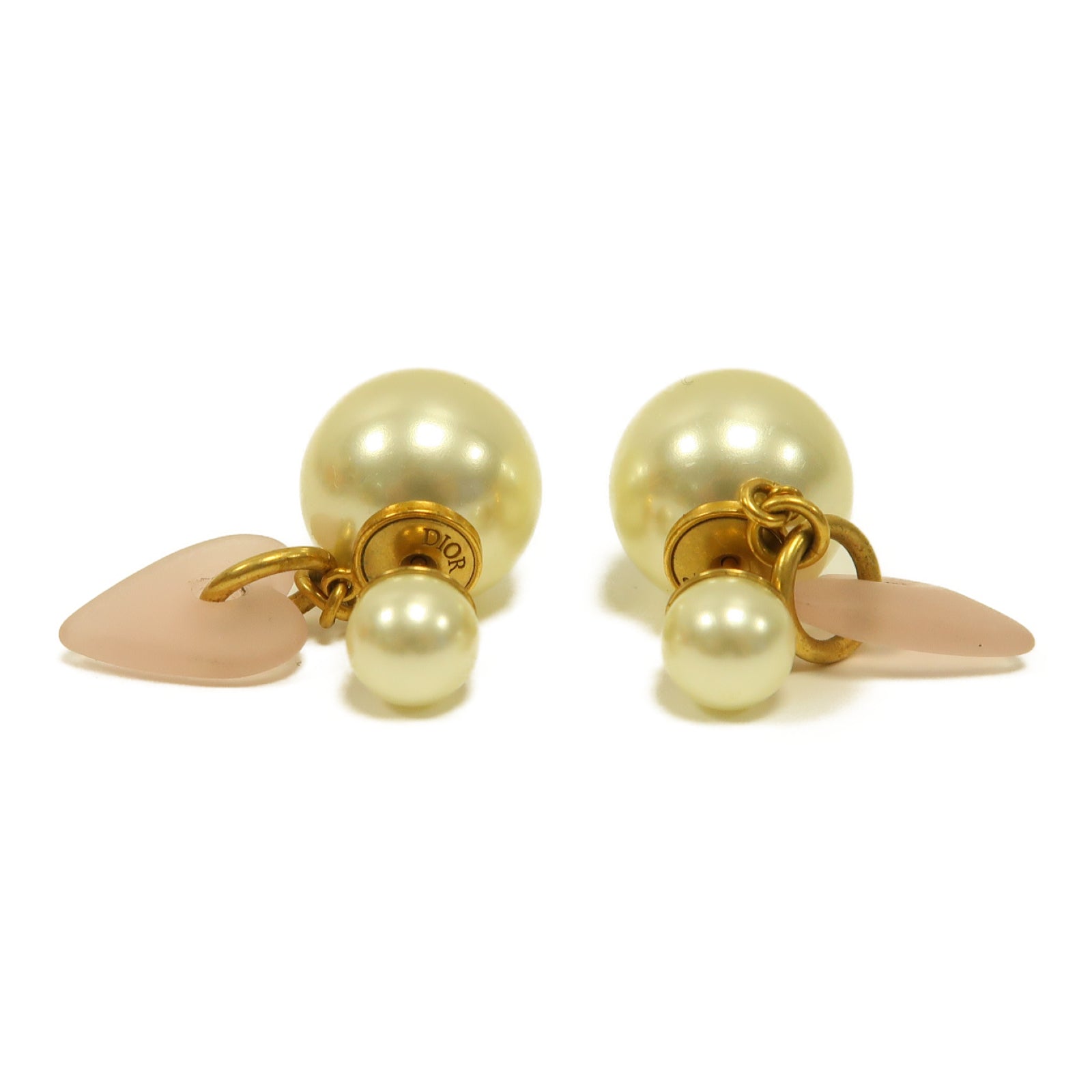 Dior 金屬/PVC Earrings耳環金色/粉紅色