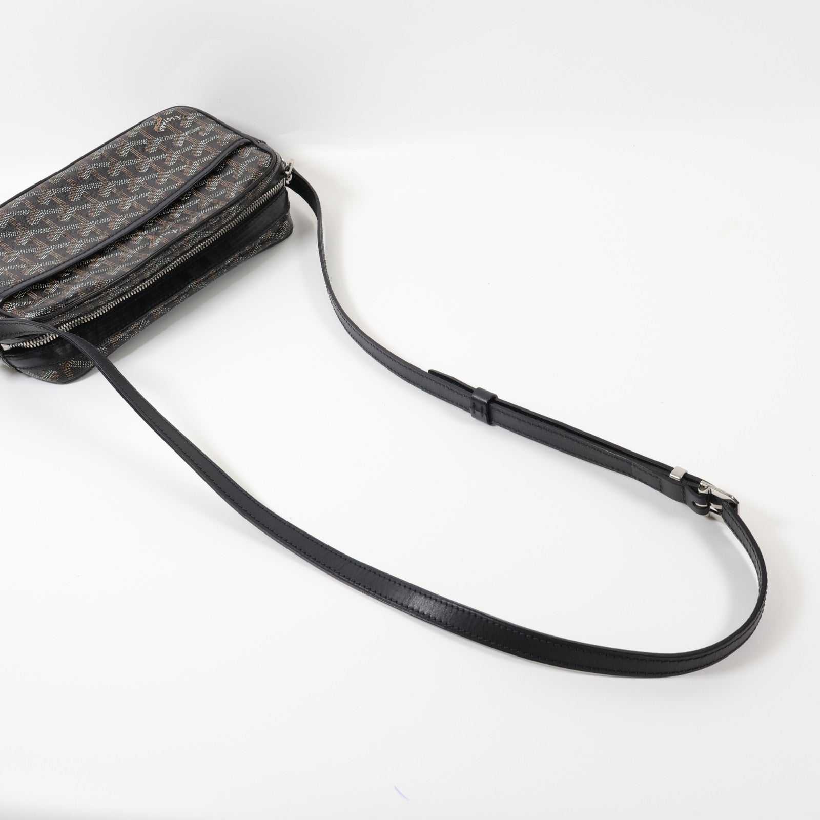 GOYARD 塗層帆布Cap-Vert PM銀扣肩背袋