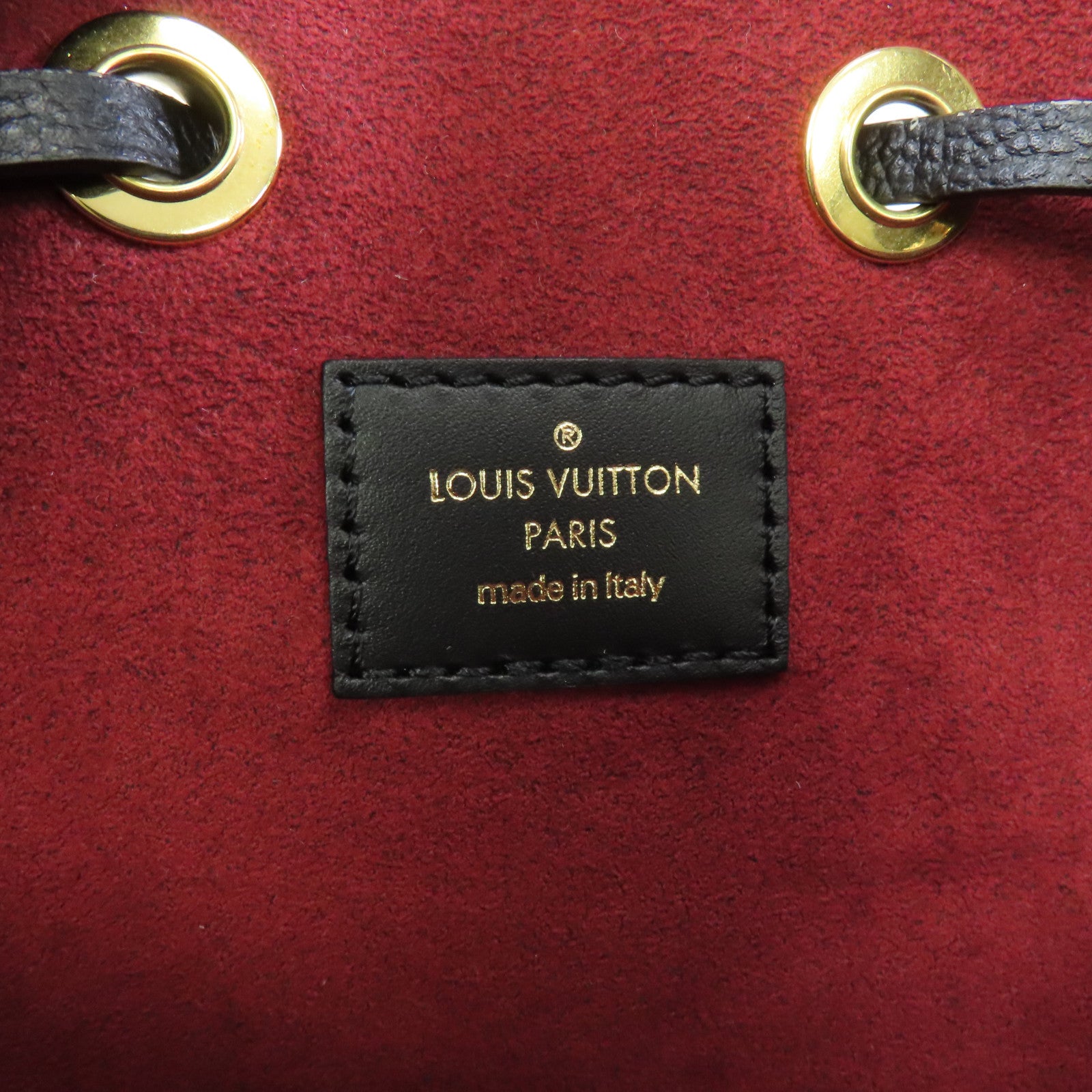 LOUIS VUITTON Monogram Empreinte Neo Noe MM金扣手挽肩背兩用袋黑色/米色