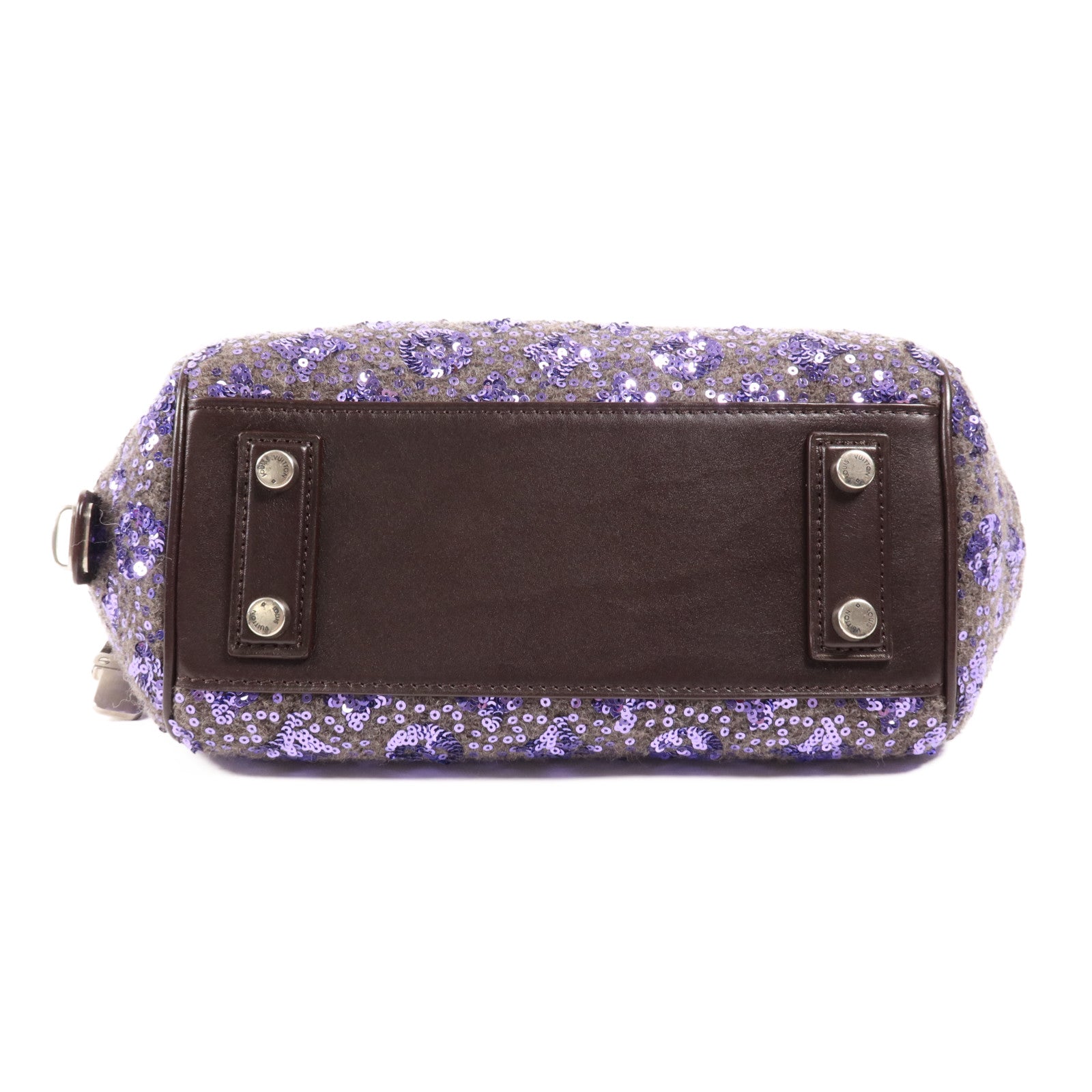 LOUIS VUITTON 皮革/珠片Shoulder Bag銀扣手挽袋