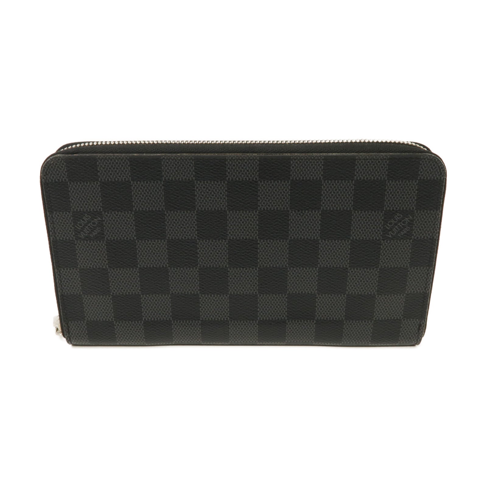 LOUIS VUITTON 【激減優惠】Damier Graphite Zippy Organizer銀扣長錢包黑色/灰色