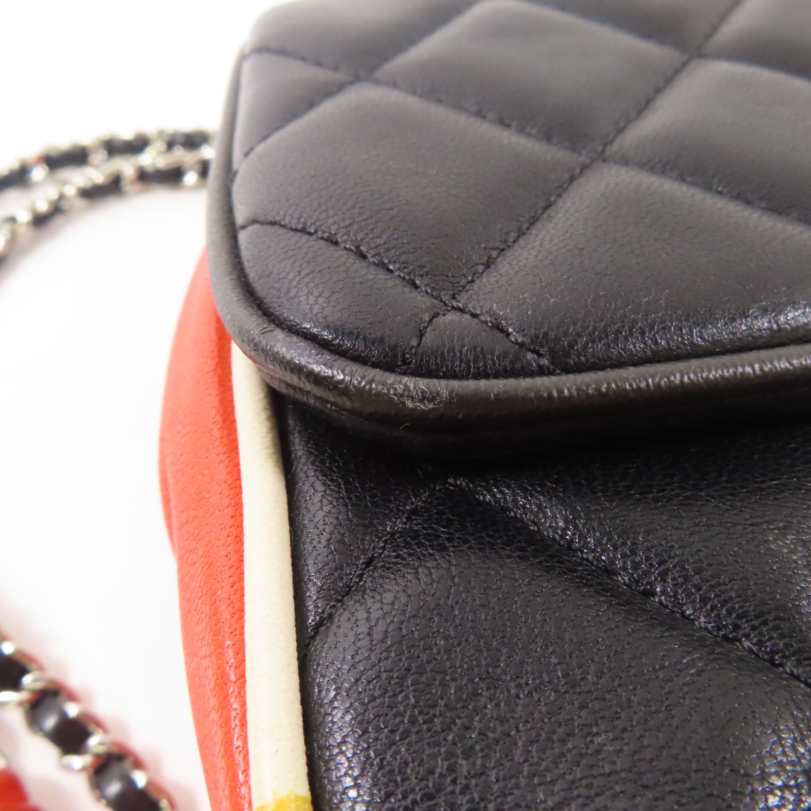 CHANEL 皮革Chain Shoulder Bag銀扣鏈帶肩背袋