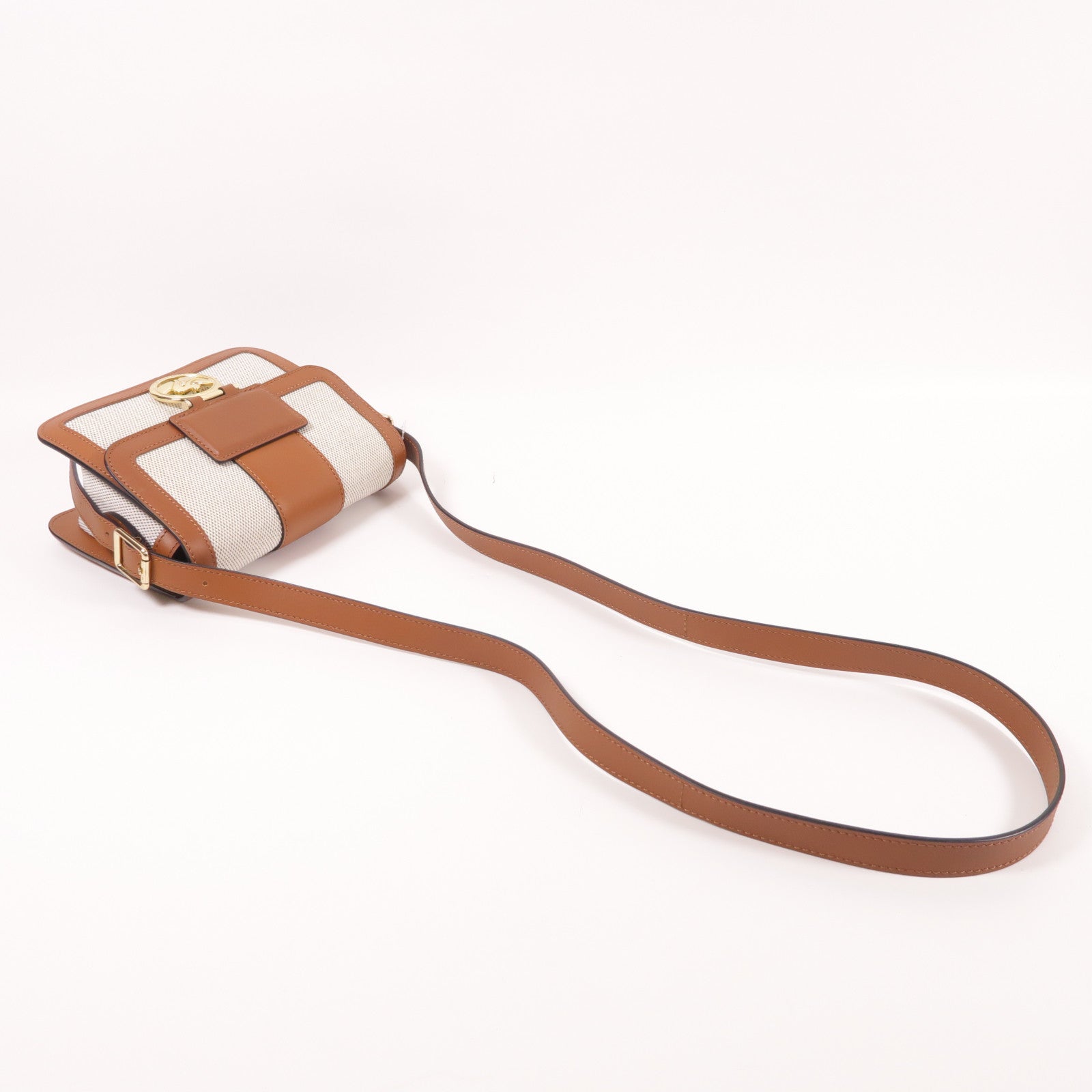 Longchamp 帆布/皮革Shoulder Bag金扣肩背袋