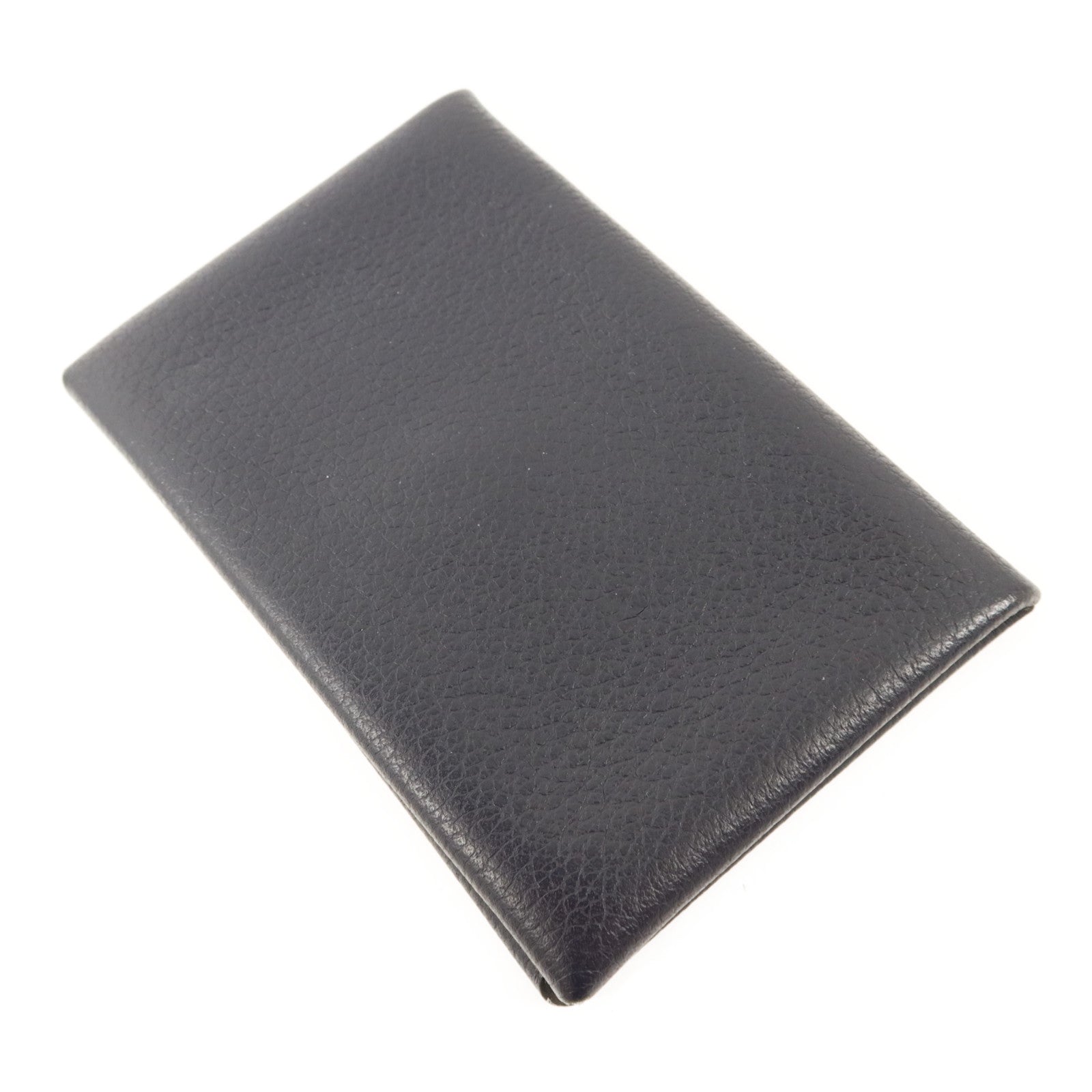 HERMES Evercolor皮革Calvi Card Case銀扣卡片套Bleu Nuit