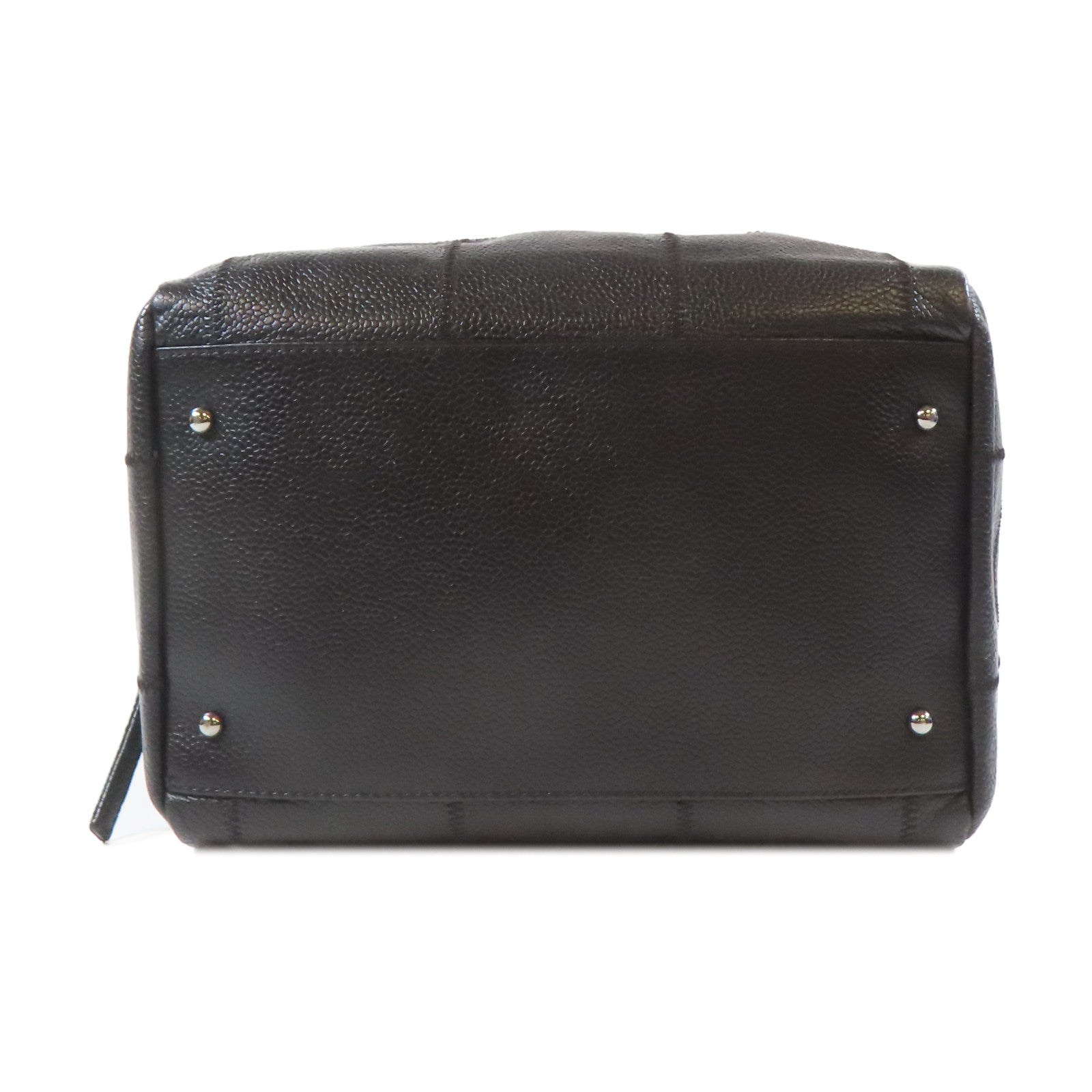 CHANEL Caviar皮革Shoulder Bag銀扣肩背袋黑色