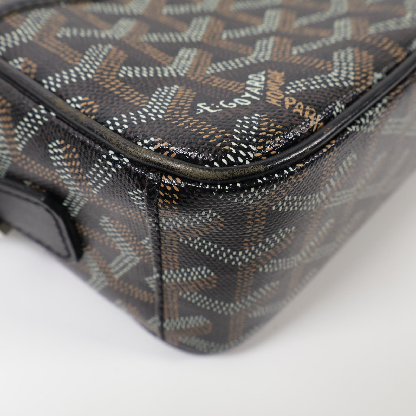 GOYARD 塗層帆布Cap-Vert PM銀扣肩背袋