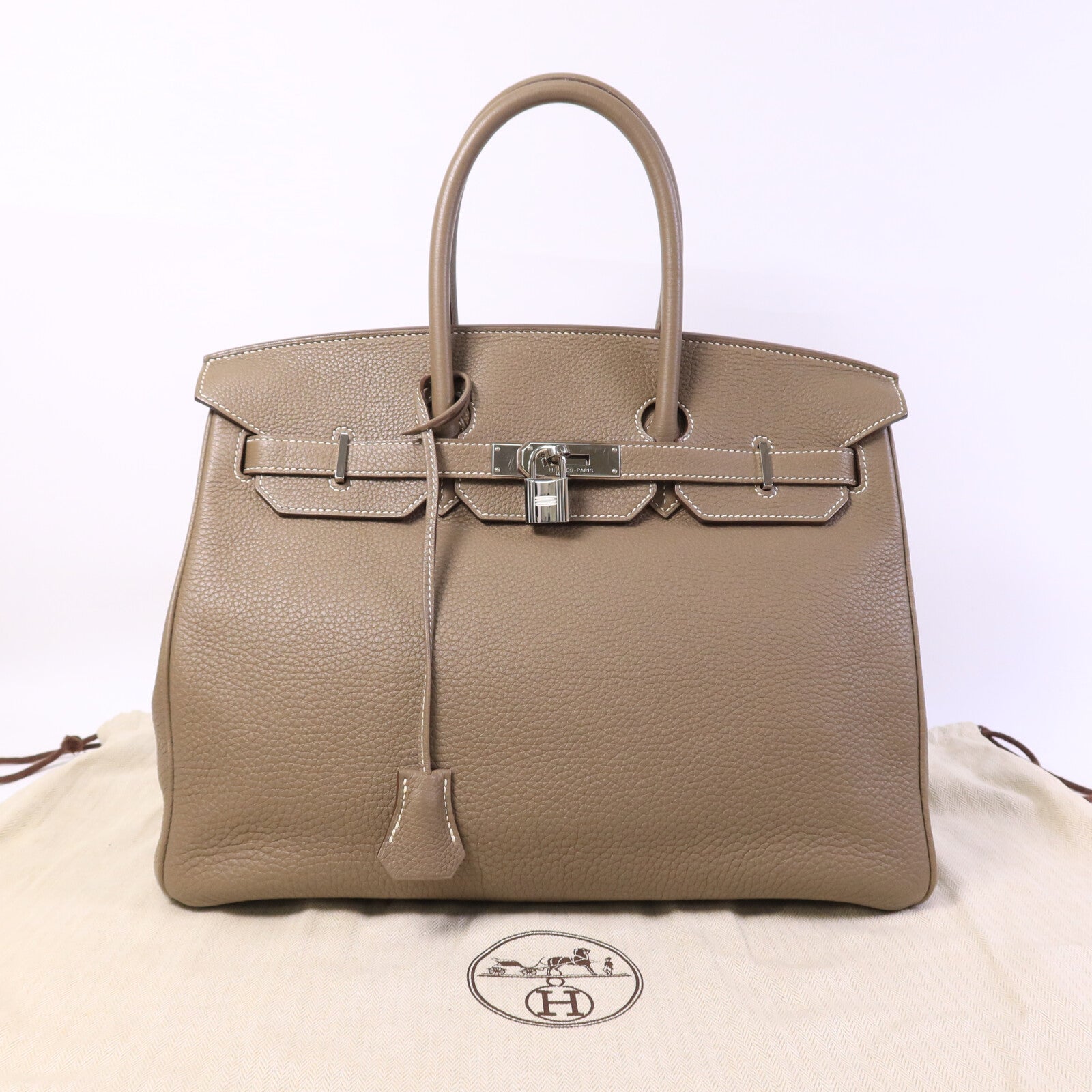 HERMES Togo皮革Birkin 35手挽袋Etoupe