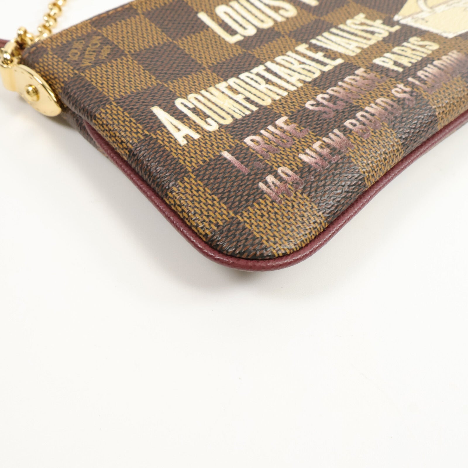 LOUIS VUITTON Damier Pochette Mila MM鏈帶手拿包