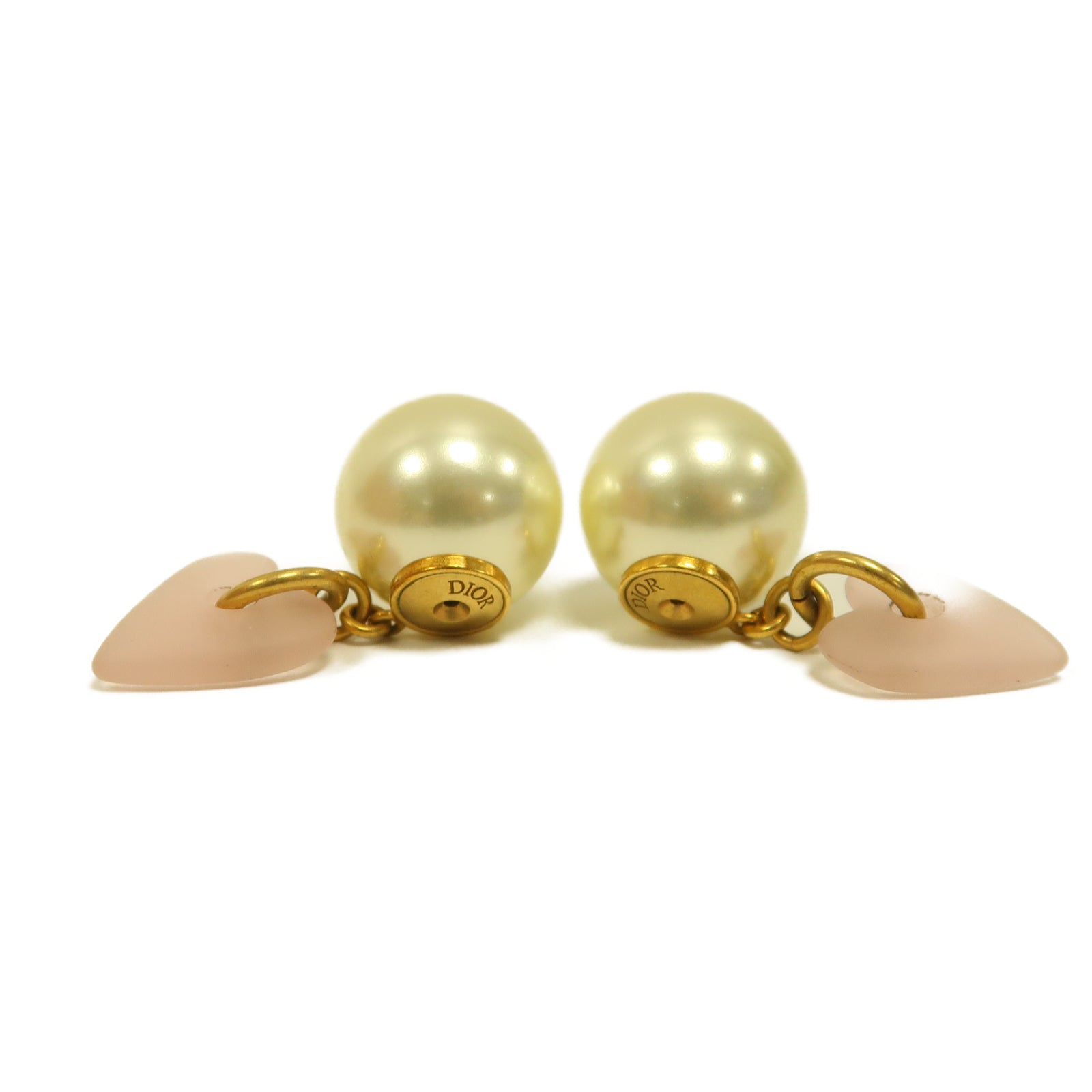 Dior 金屬/PVC Earrings耳環金色/粉紅色