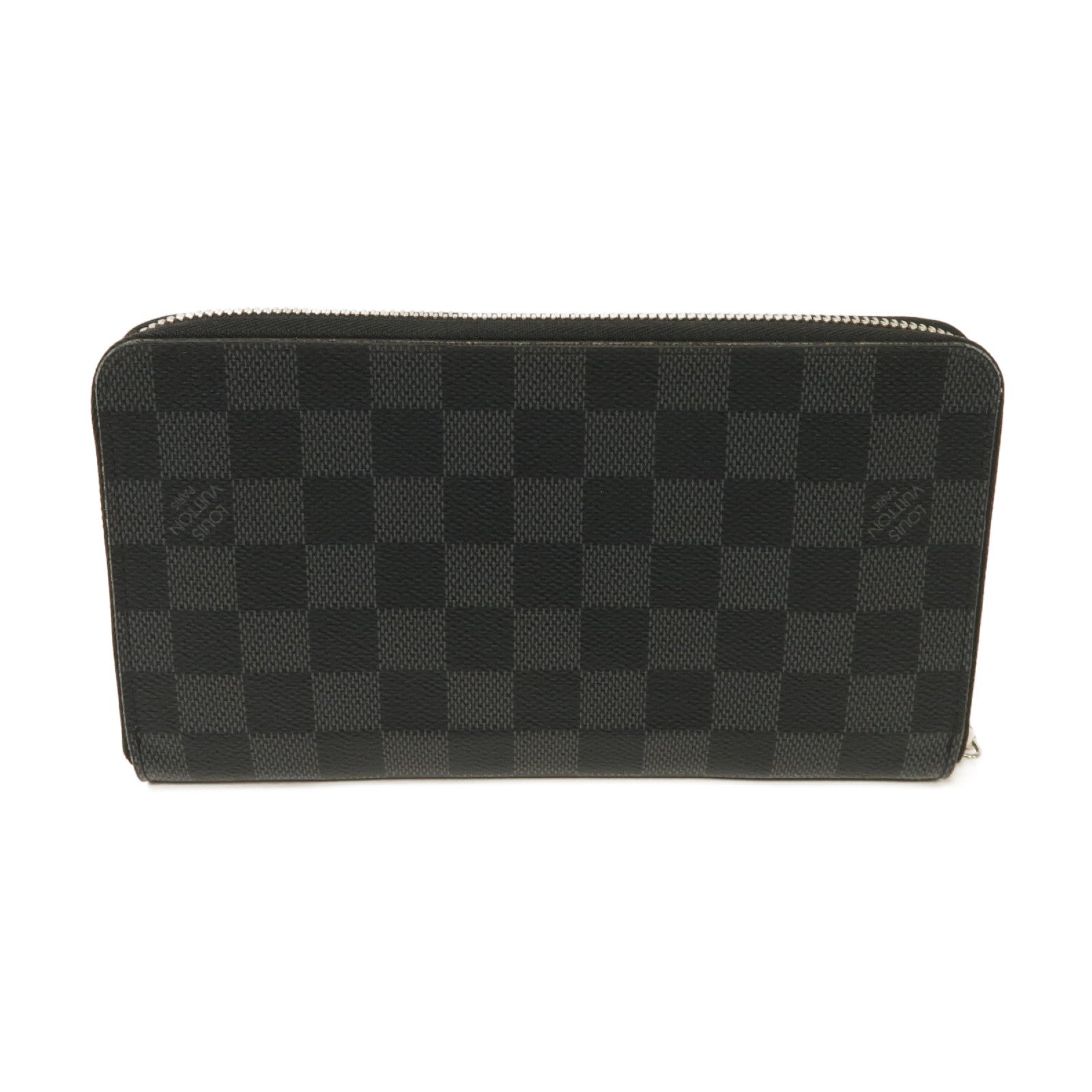 LOUIS VUITTON 【激減優惠】Damier Graphite Zippy Organizer銀扣長錢包黑色/灰色