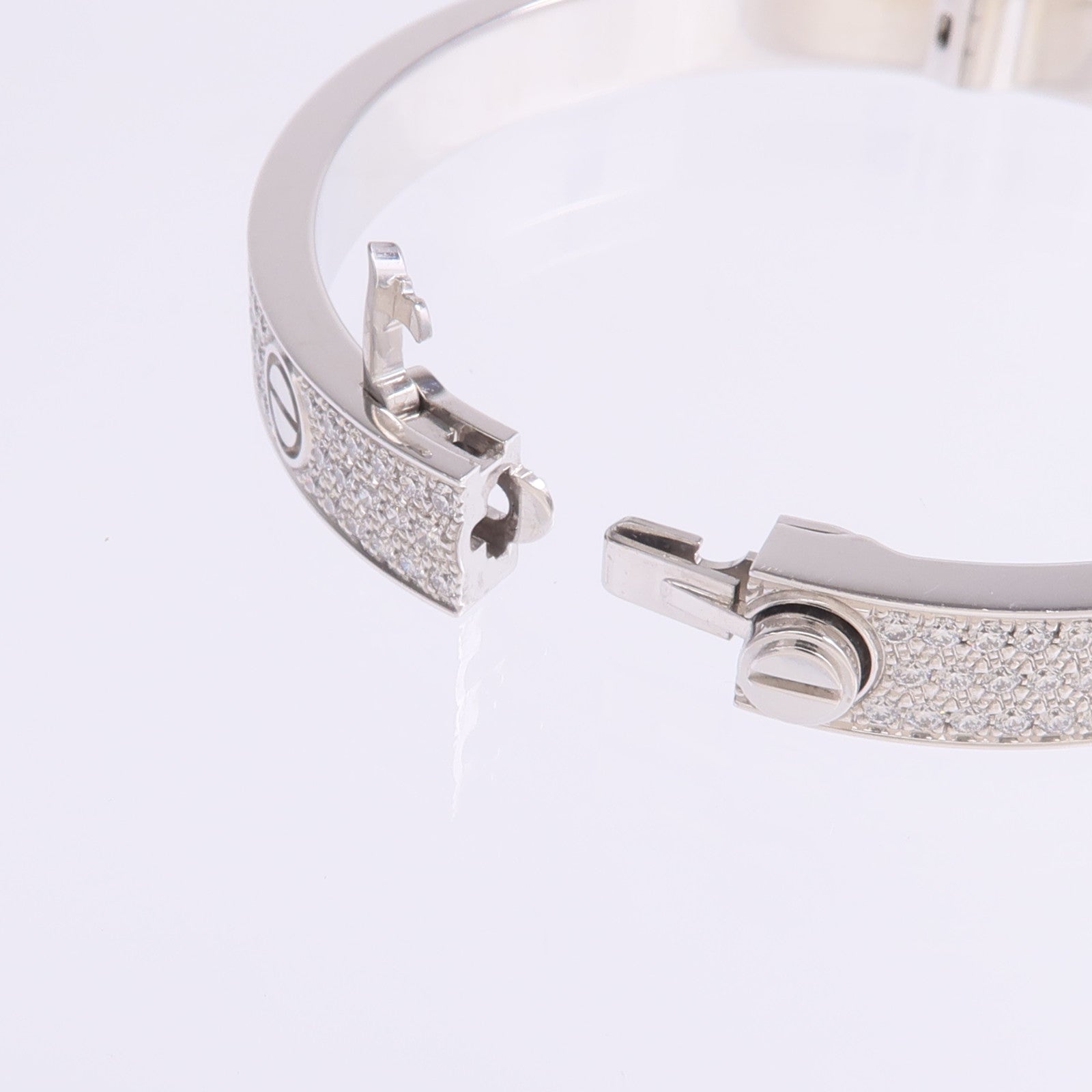 CARTIER 【激減優惠】18K白金Love Bracelet Classic Model Paved Diamonds鑽石手鐲Cartier#16