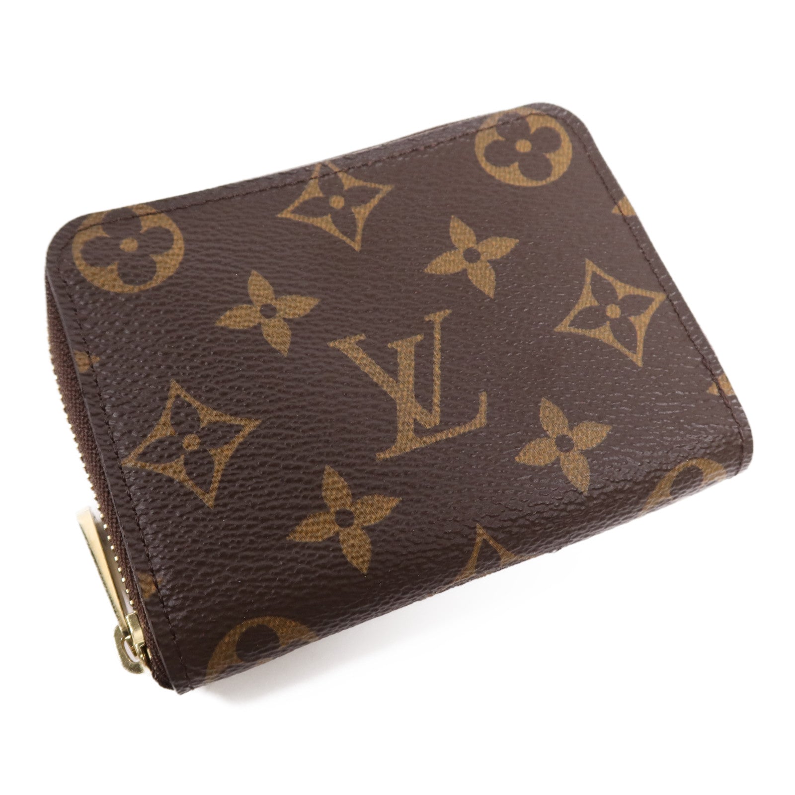 LOUIS VUITTON Monogram Zippy Coin Purse金扣零錢包棕色