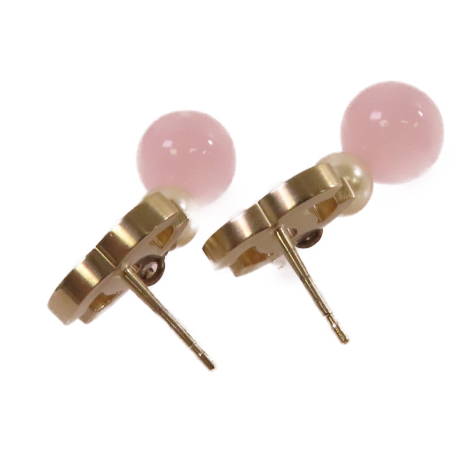 CHANEL 金屬/PVC CC Earrings耳環金色/粉紅色/白色