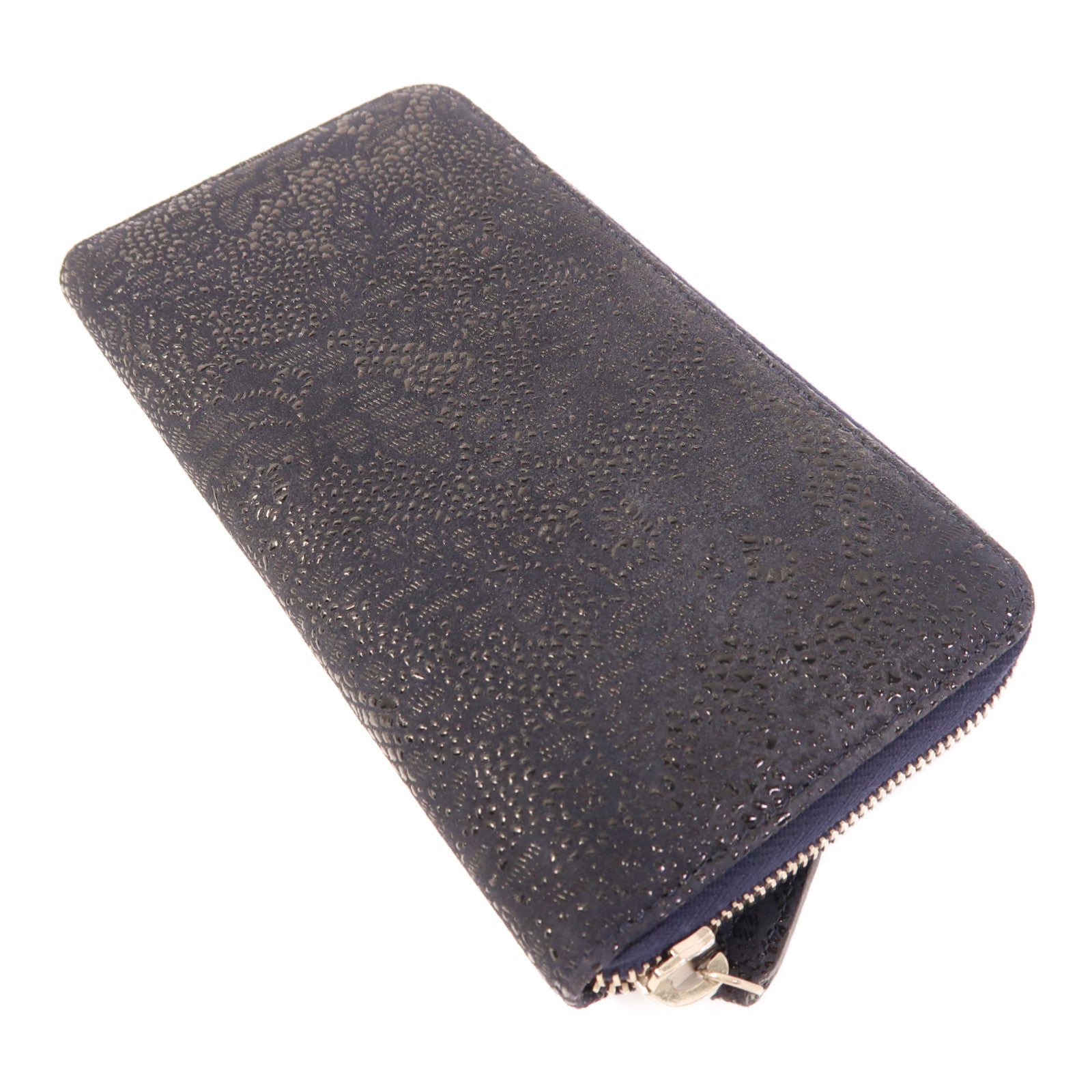 CHANEL 皮革Zipper Long Round Wallet銀扣長錢包
