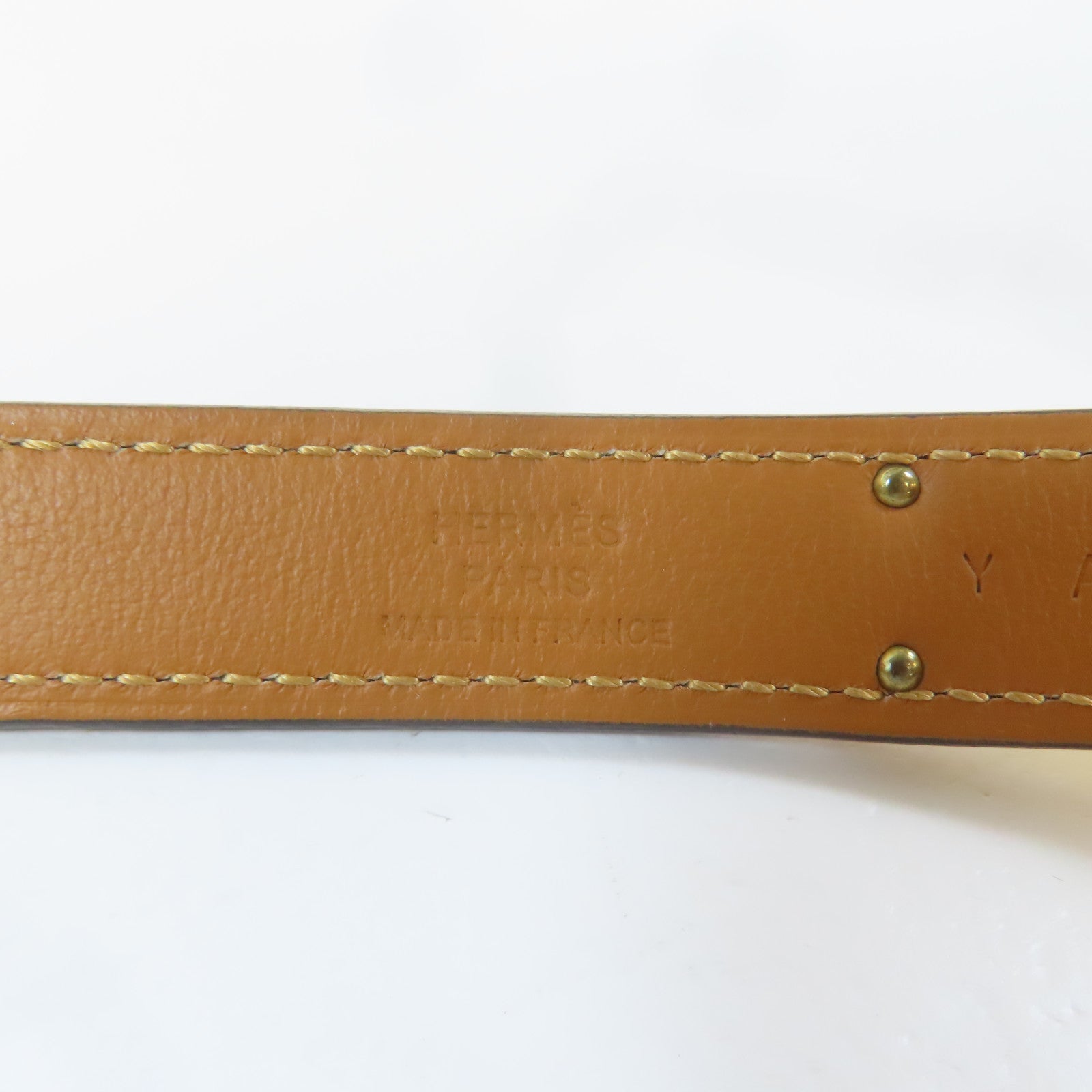 HERMES Epsom皮革Kelly Belt金扣皮帶Gold/金色/經典駝色