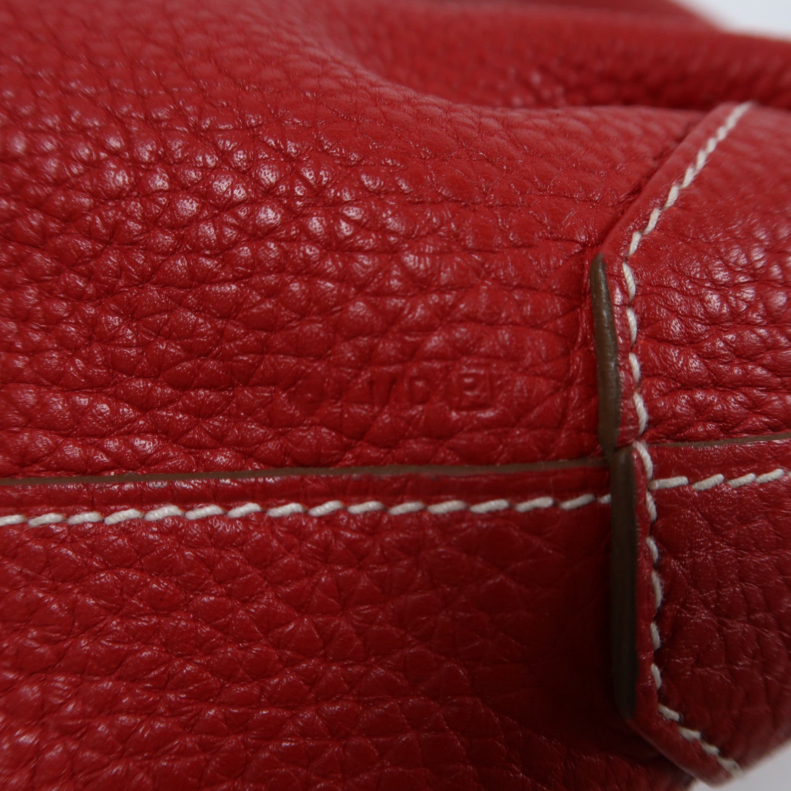 HERMES Clemence皮革Double Sens肩背袋Rouge Casaque/紅色