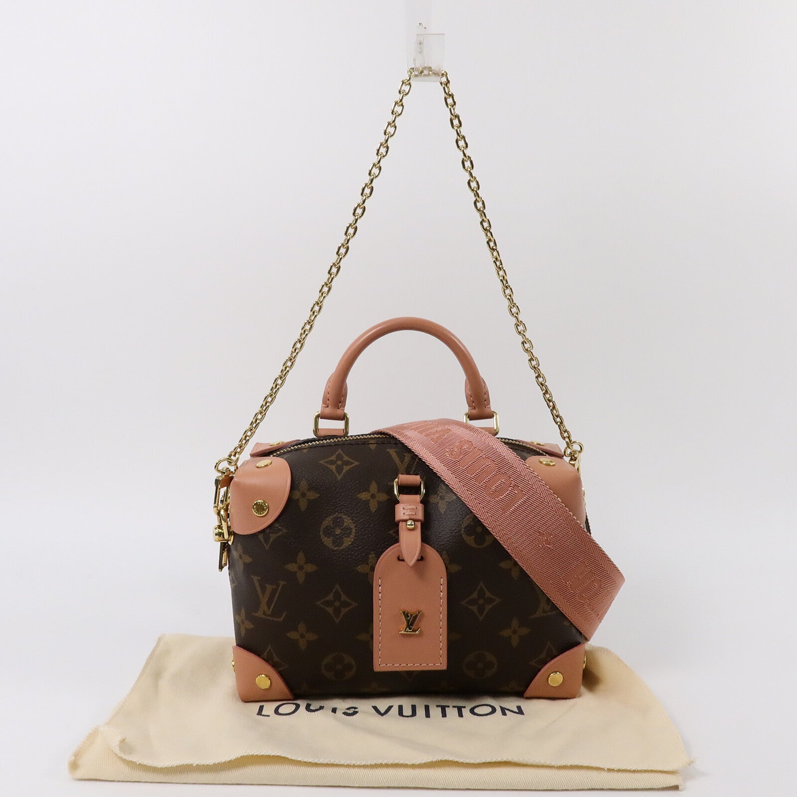 LOUIS VUITTON Monogram Petite Malle Souple手挽肩背兩用袋