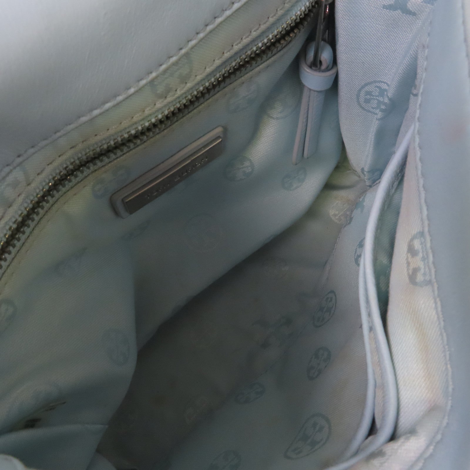 Tory Burch 【激減優惠】牛皮皮革Chain Shoulder Bag鏈帶肩背袋淺藍色