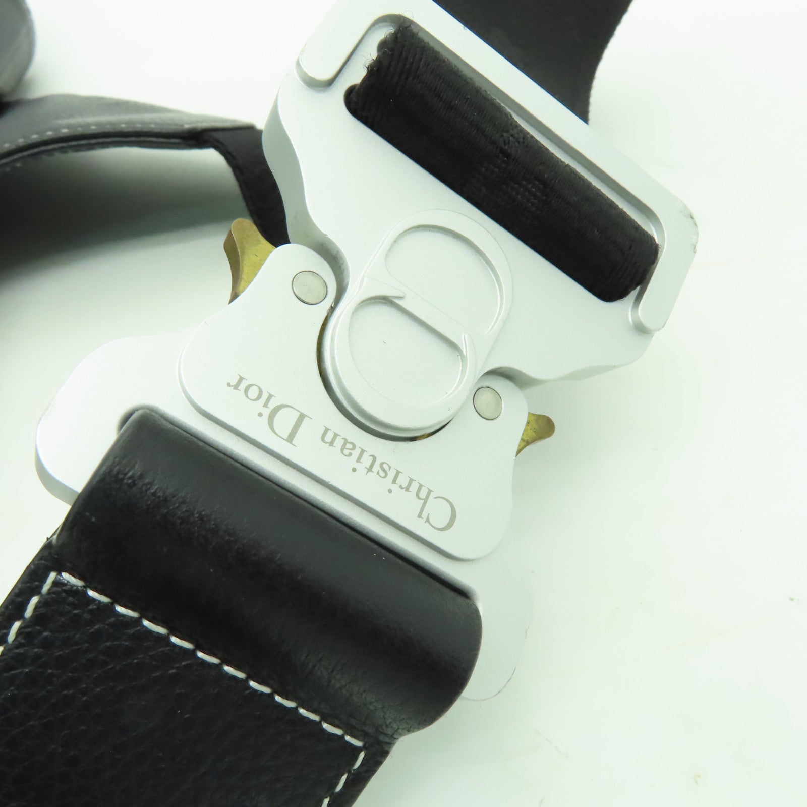 Dior 牛皮皮革Saddle銀扣肩背袋黑色