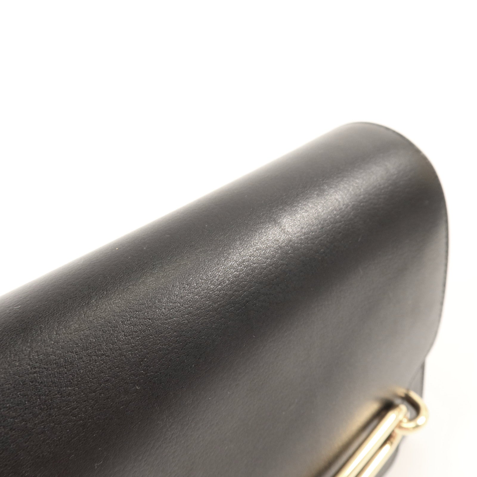 HERMES Evergrain皮革Mini Roulis金扣肩背袋Black